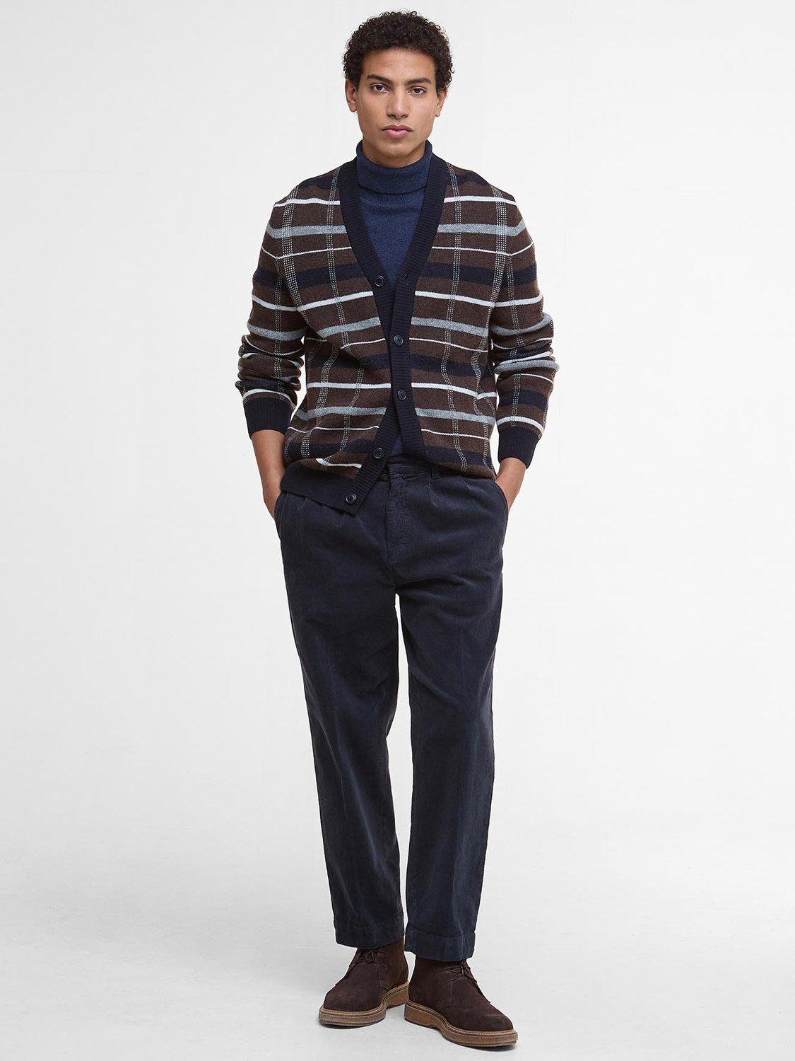 Product image 5 of 5, which shows Barbour Kane Tartan Wool Cardigan, Brown Multi, XXL