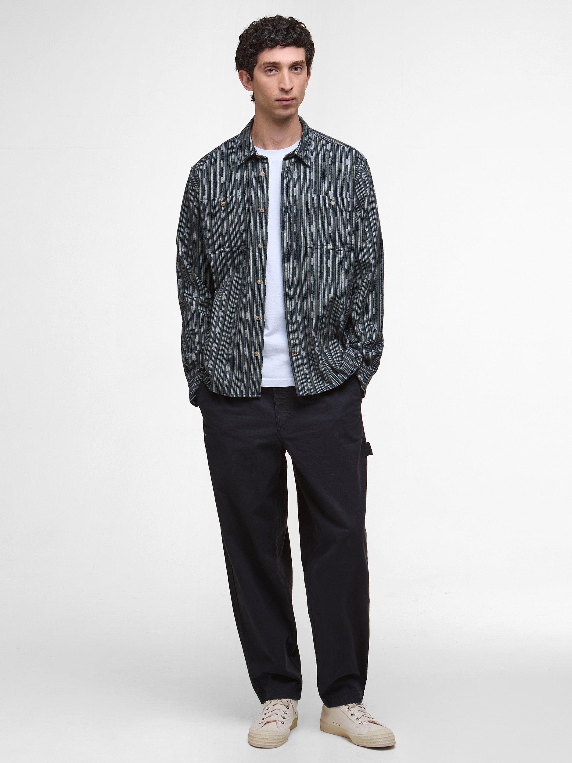 Product image 5 of 6, which shows Barbour Alston Relaxed Jacquard Shirt, Navy, XXXL