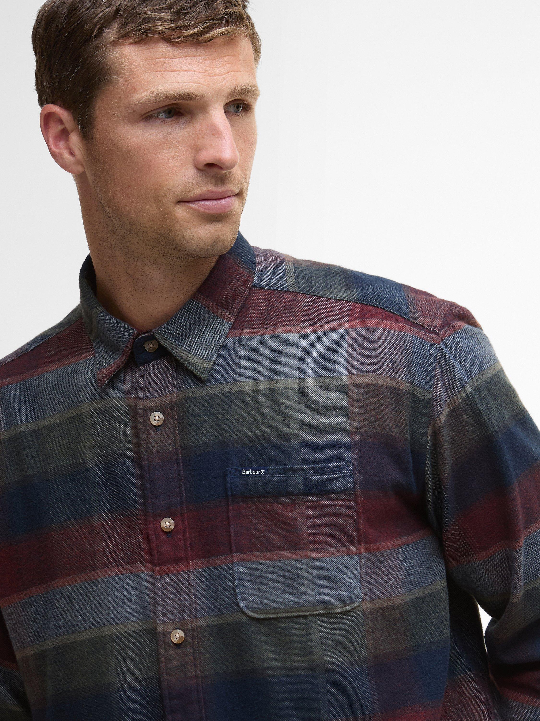Product image 3 of 5, which shows Barbour Copswell Cotton Regular Fit Check Shirt, Navy, XL