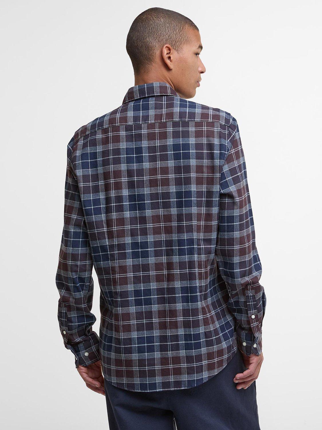 Product image 2 of 5, which shows Barbour Fortrose Cotton Tailored Fit Check Shirt, Blue Multii, XXXL