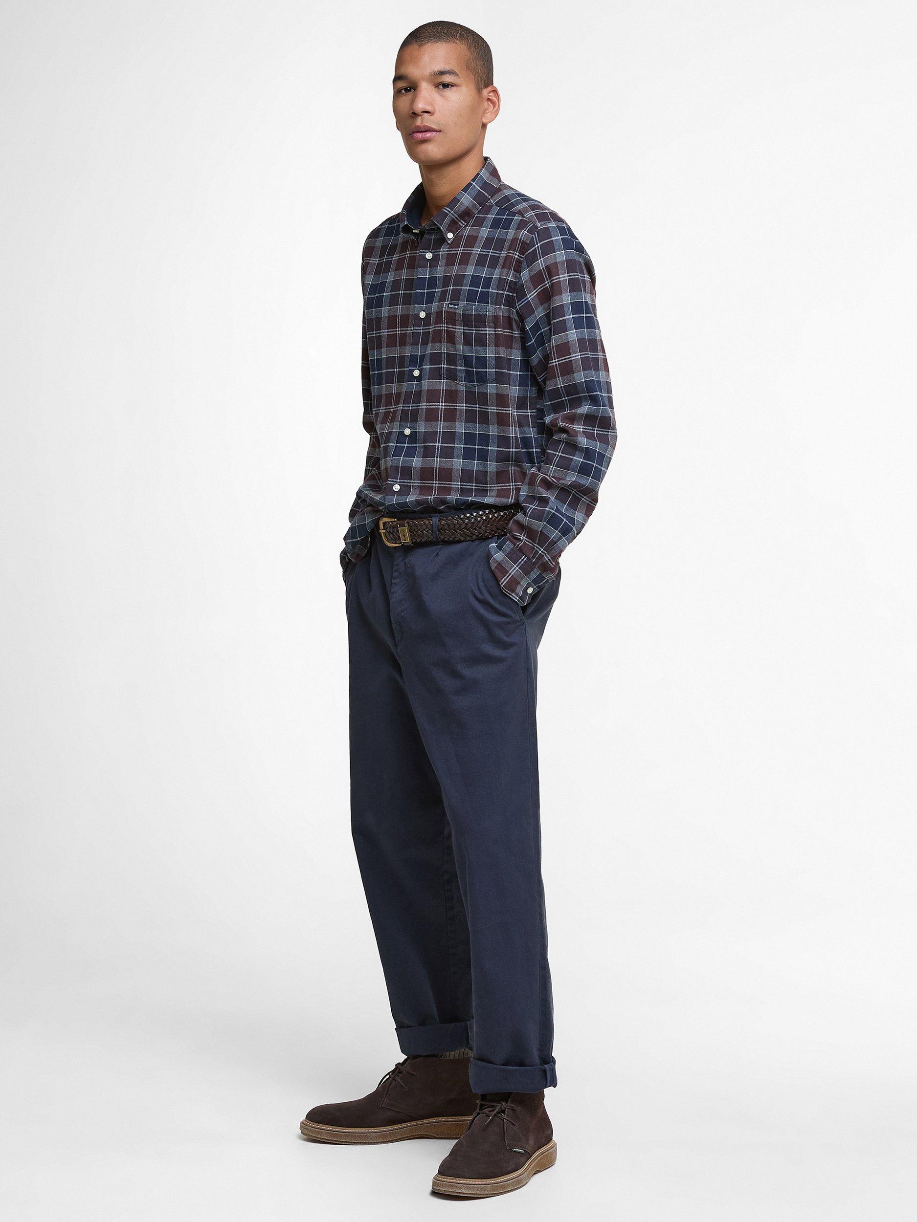Product image 4 of 5, which shows Barbour Fortrose Cotton Tailored Fit Check Shirt, Blue Multii, XXXL
