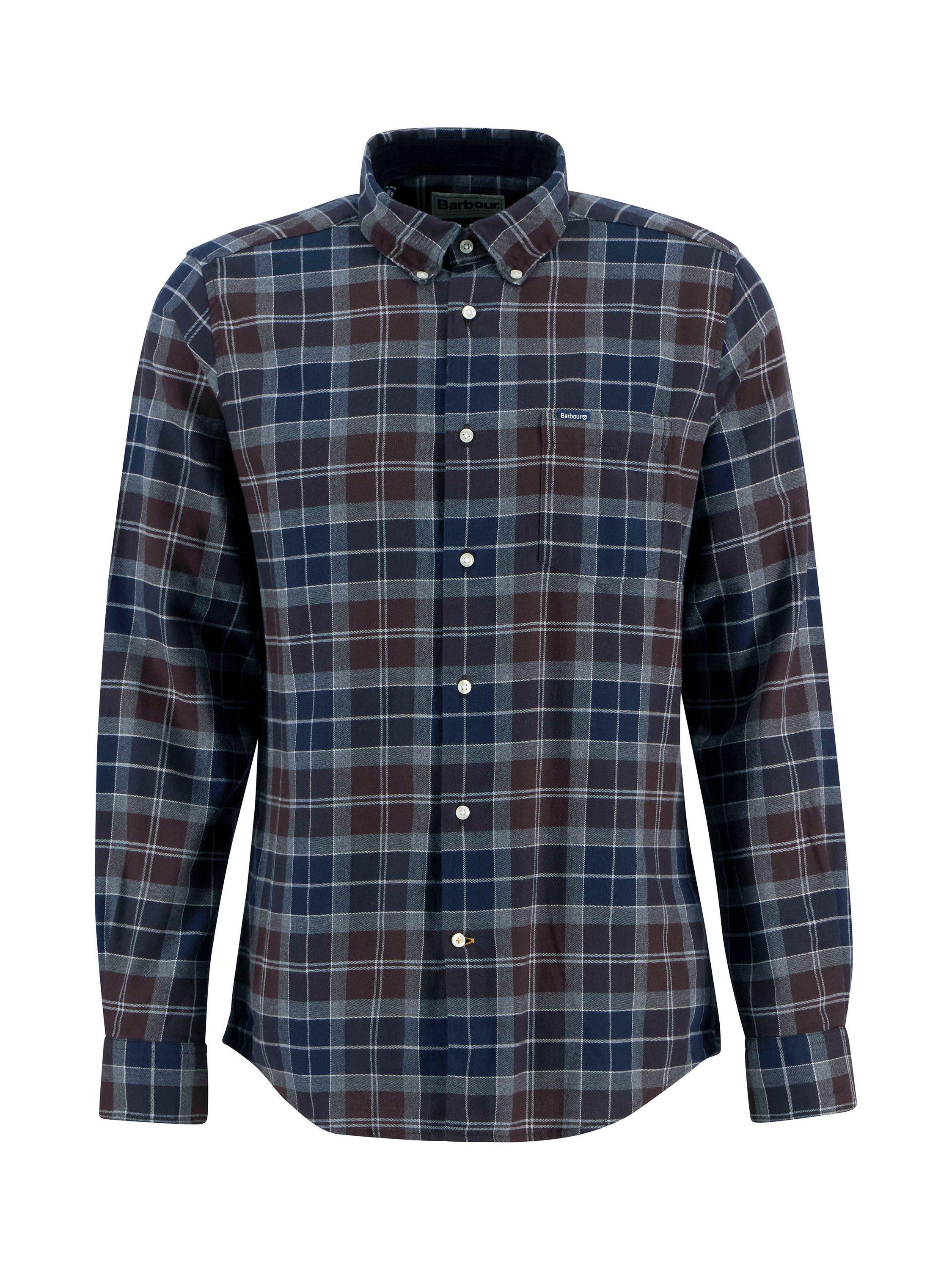 Product image 5 of 5, which shows Barbour Fortrose Cotton Tailored Fit Check Shirt, Blue Multii, XXXL