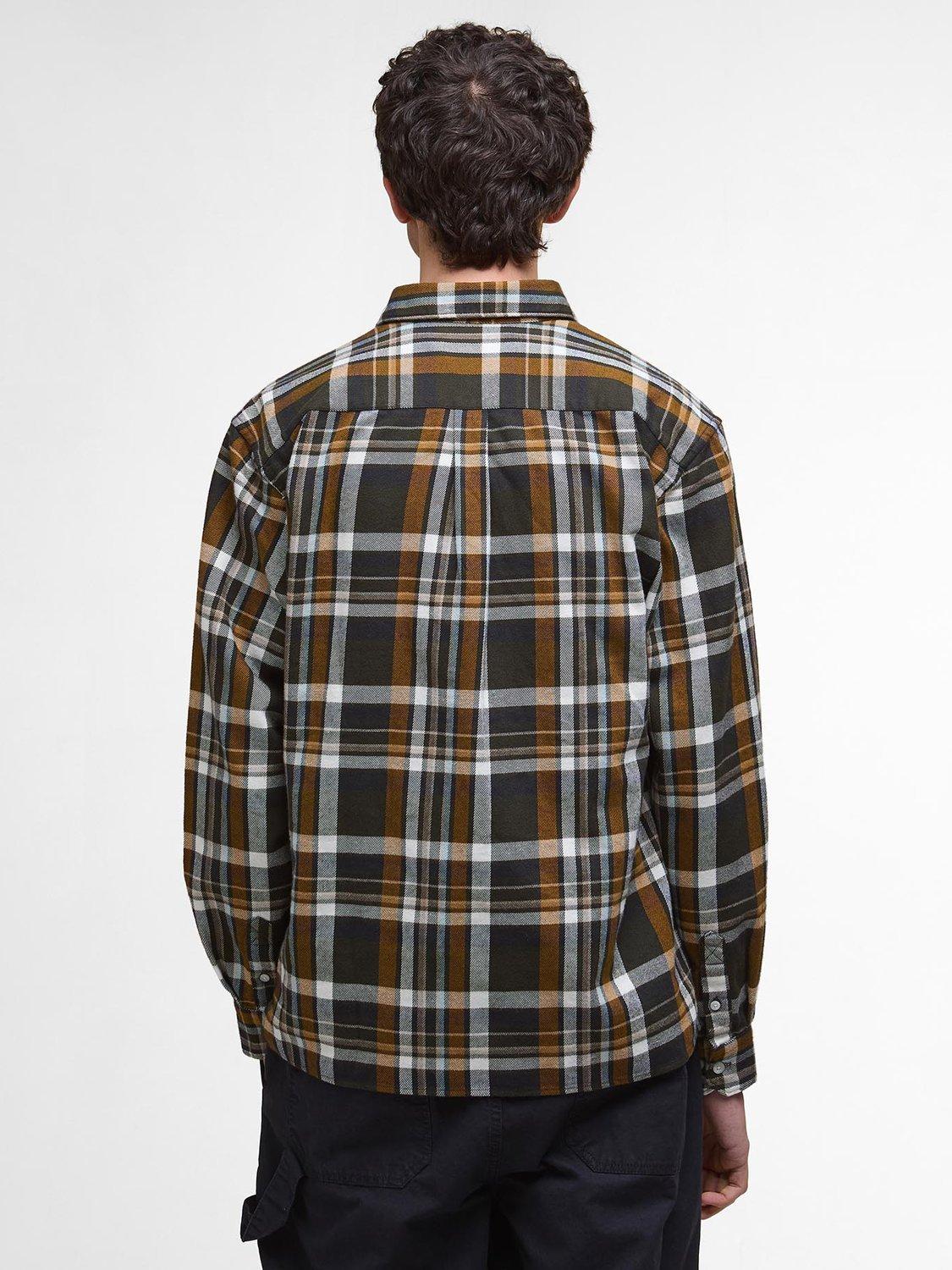 Product image 2 of 5, which shows Barbour Hanley Cotton Regular Fit Check Shirt, Olive Multi, XXXL