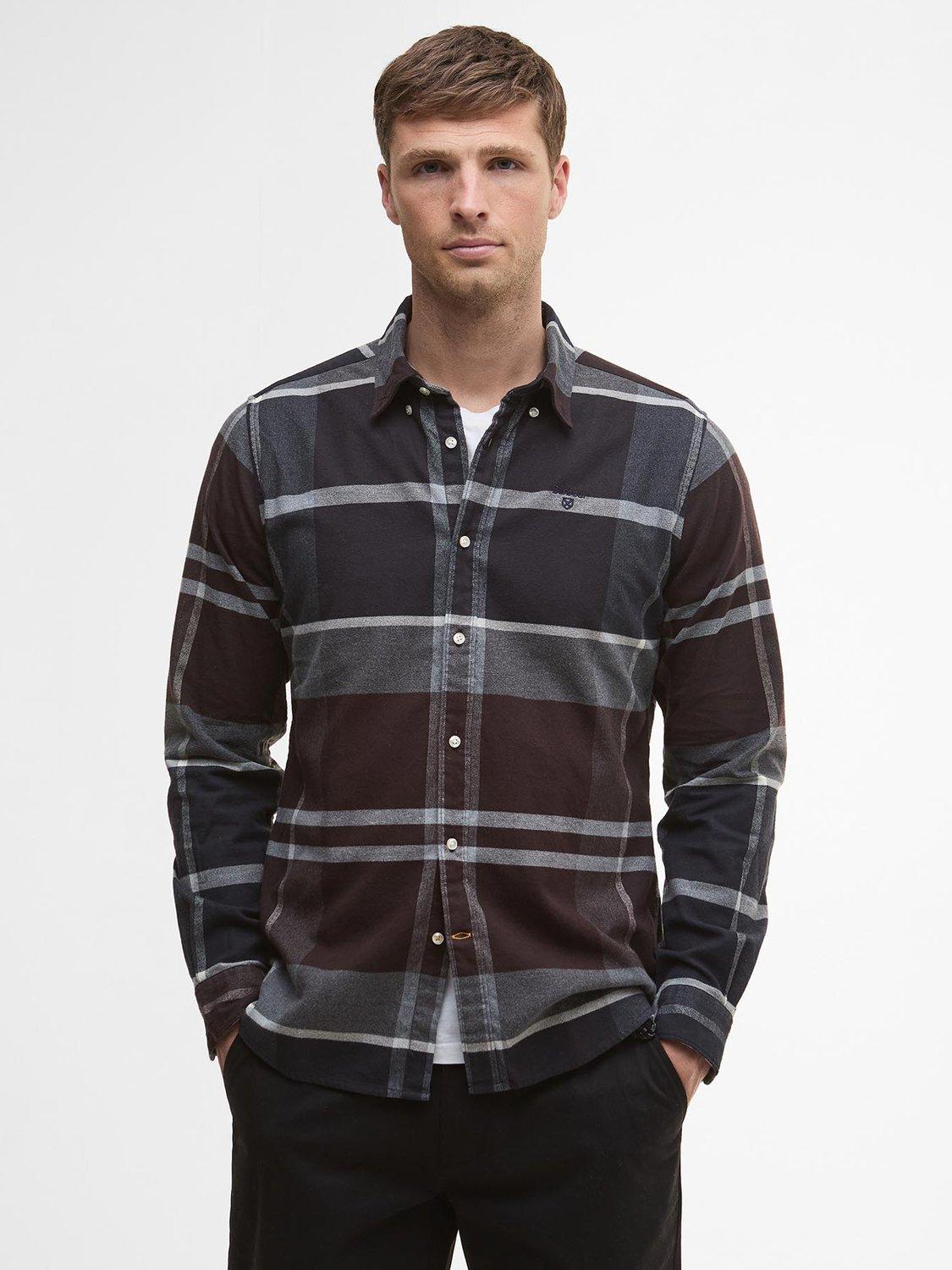 Product image 1 of 5, which shows Barbour Icloch Cotton Regular Fit Check Shirt, Red Multi, XXXL