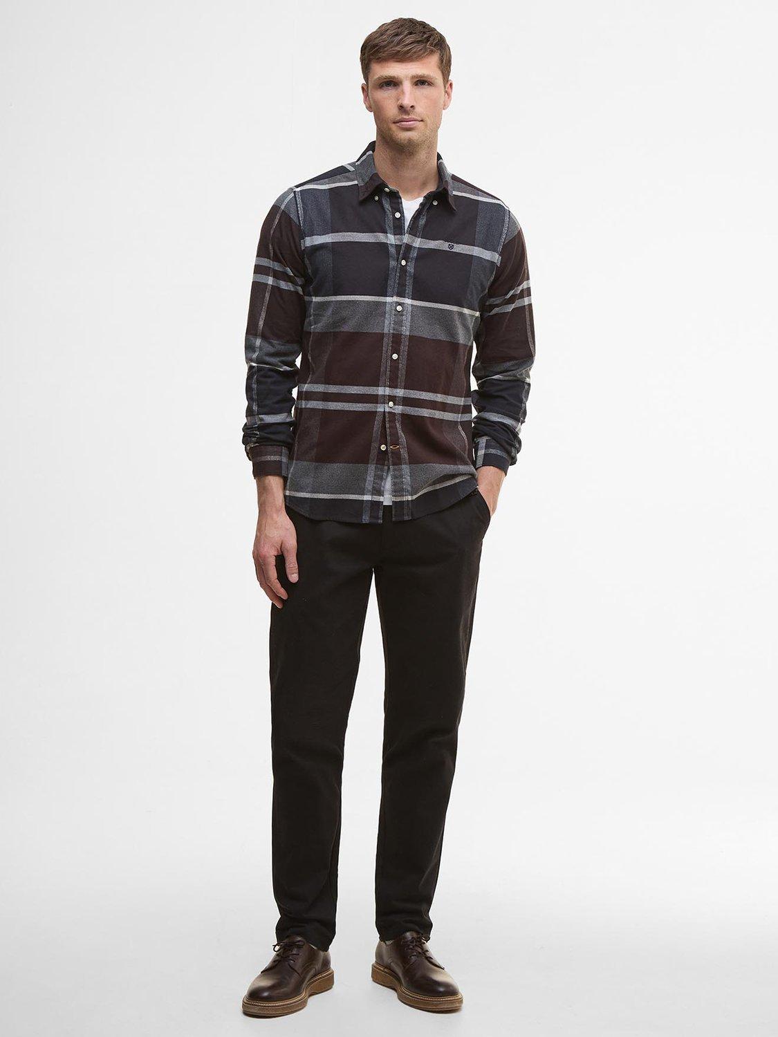 Product image 4 of 5, which shows Barbour Icloch Cotton Regular Fit Check Shirt, Red Multi, XXXL