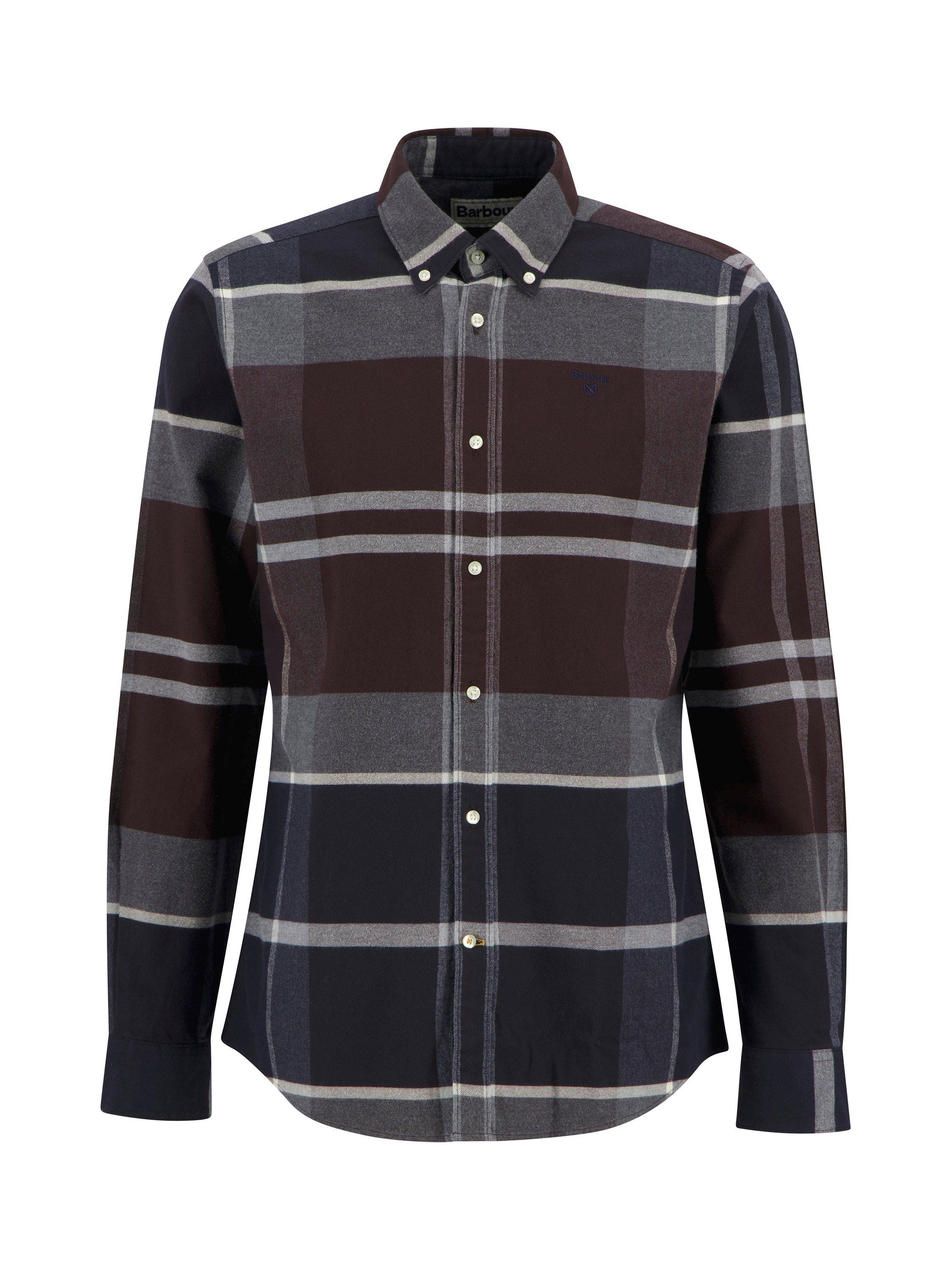 Product image 5 of 5, which shows Barbour Icloch Cotton Regular Fit Check Shirt, Red Multi, XXXL