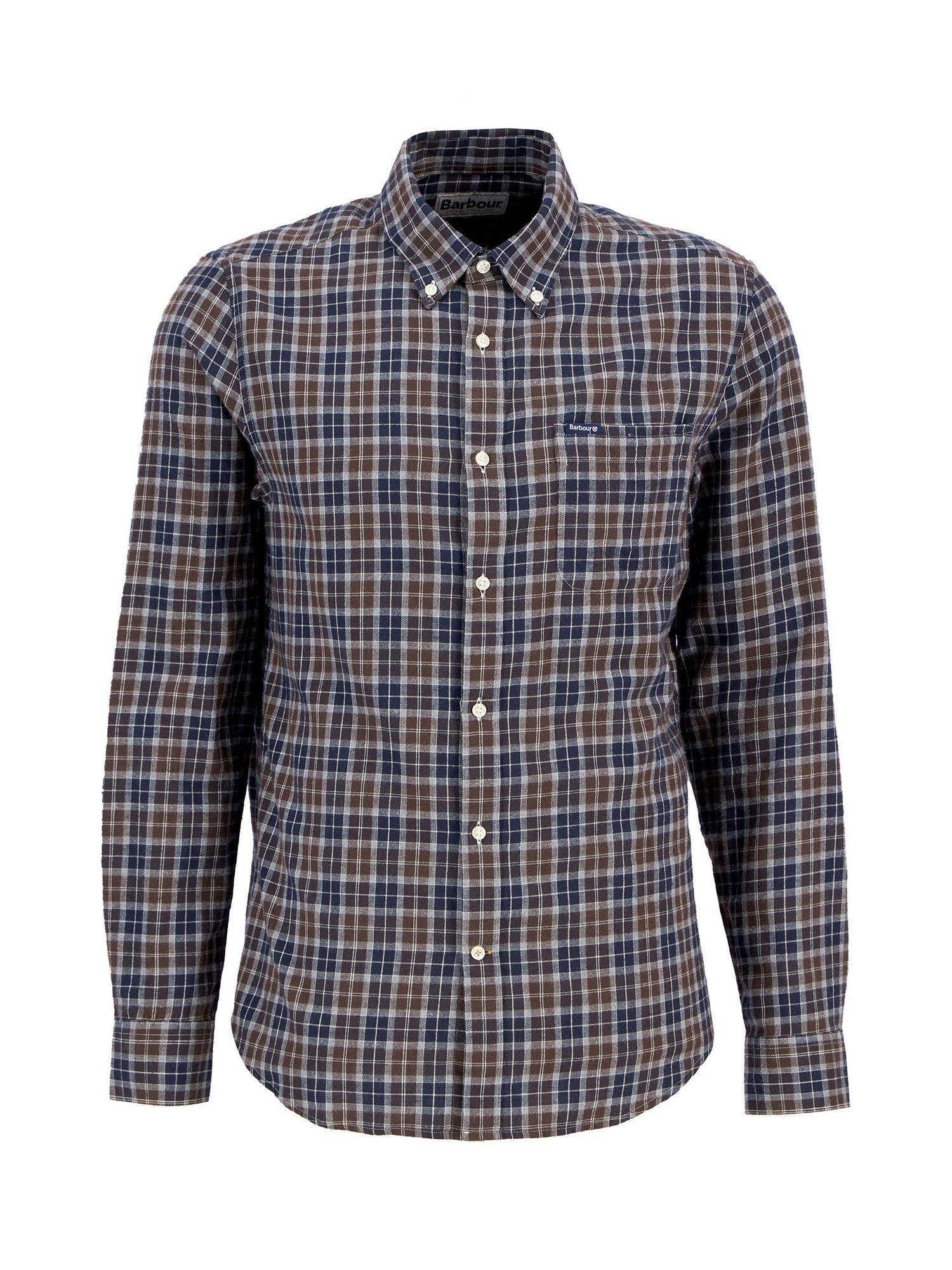 Product image 5 of 5, which shows Barbour Lanark Cotton Tailored Fit Check Shirt, Blue Multi, XXXL