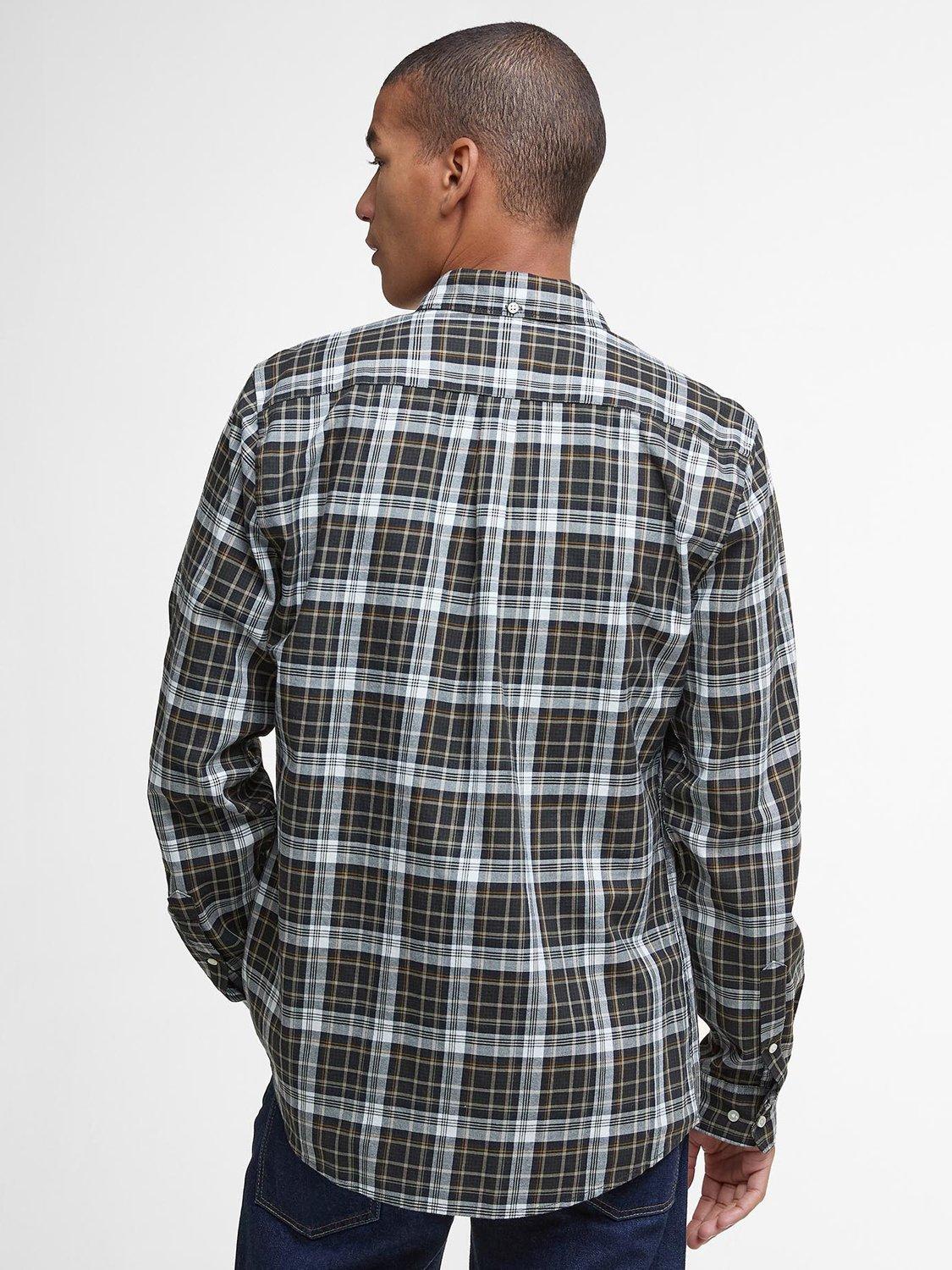 Product image 2 of 5, which shows Barbour Mosswood Check Cotton Shirt, Olive, XXXL