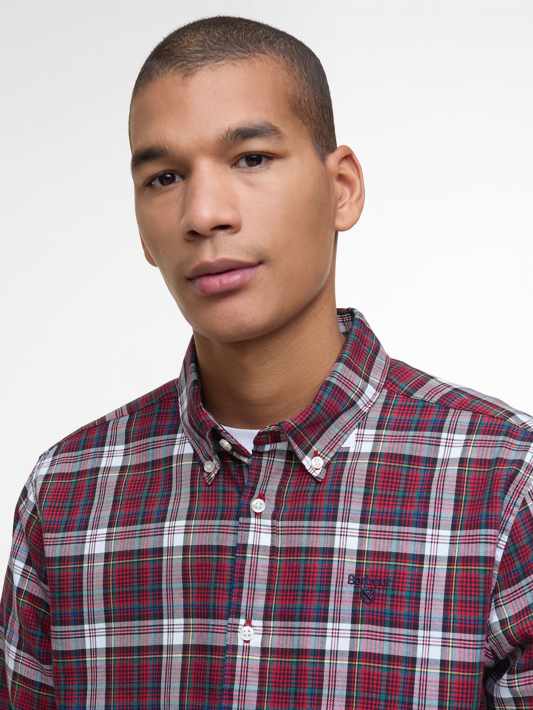 Product image 3 of 5, which shows Barbour Mosswood Check Cotton Shirt, Red Multi, S
