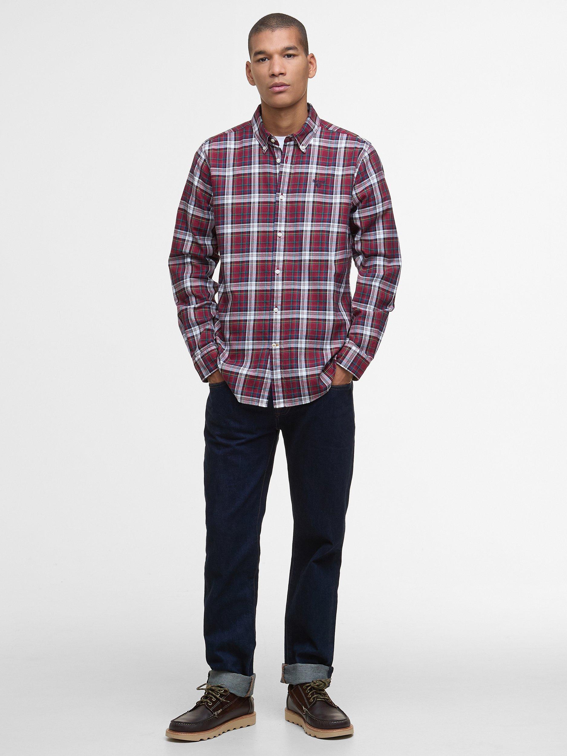 Product image 4 of 5, which shows Barbour Mosswood Check Cotton Shirt, Red Multi, S
