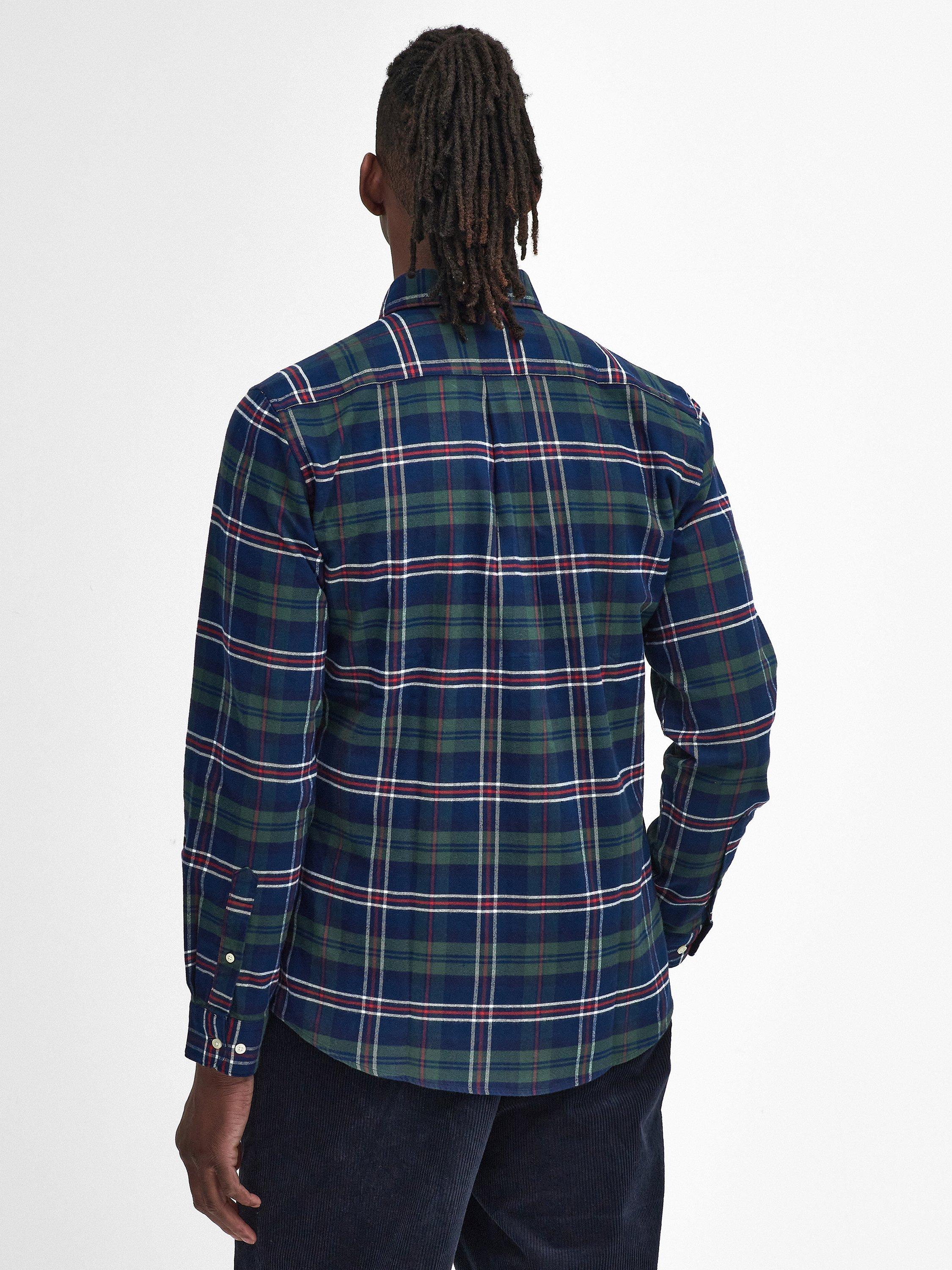 Product image 2 of 6, which shows Barbour Ronan Cotton Regular Fit Check Shirt, Deep Blue, S