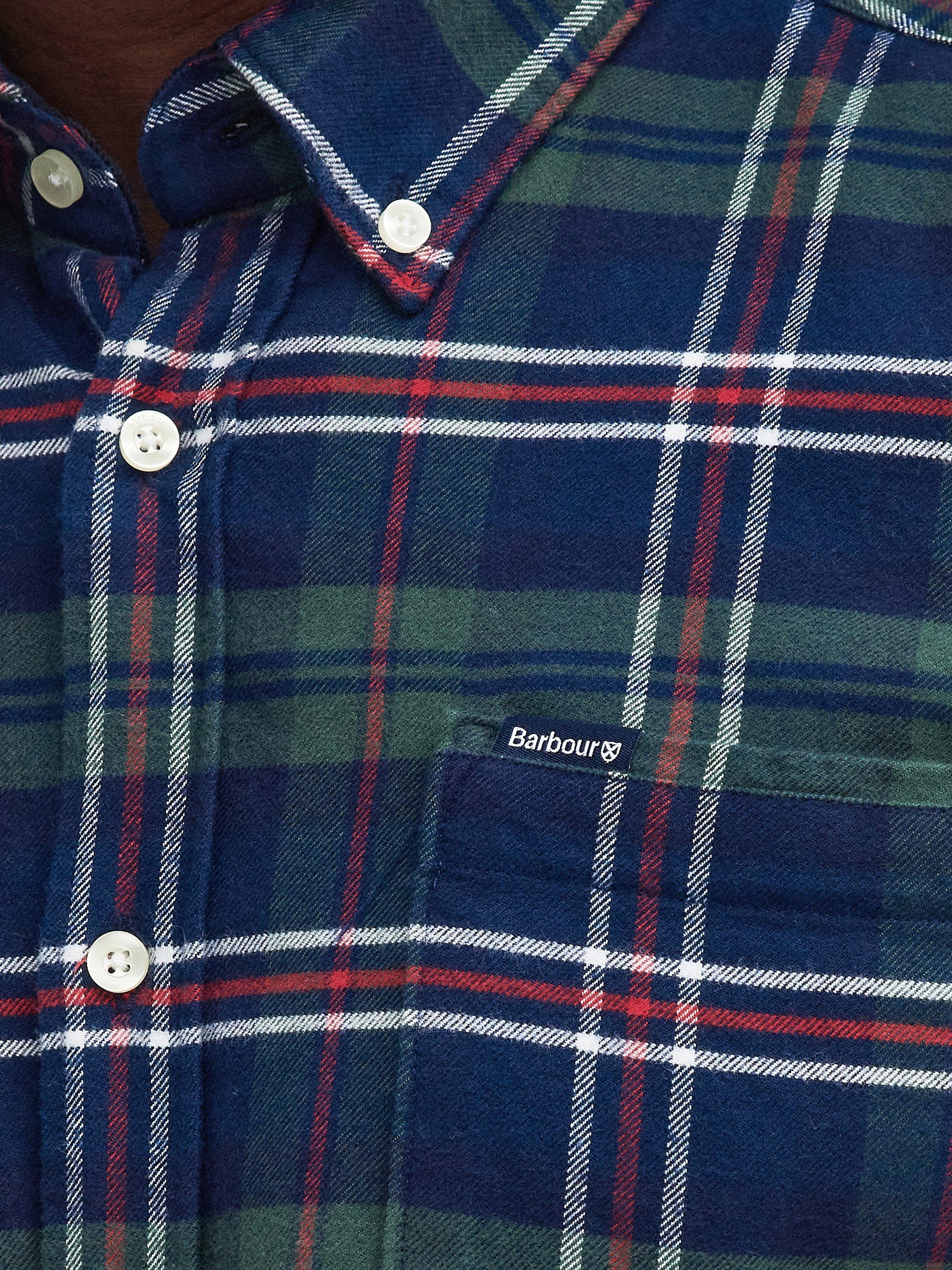 Product image 4 of 6, which shows Barbour Ronan Cotton Regular Fit Check Shirt, Deep Blue, S