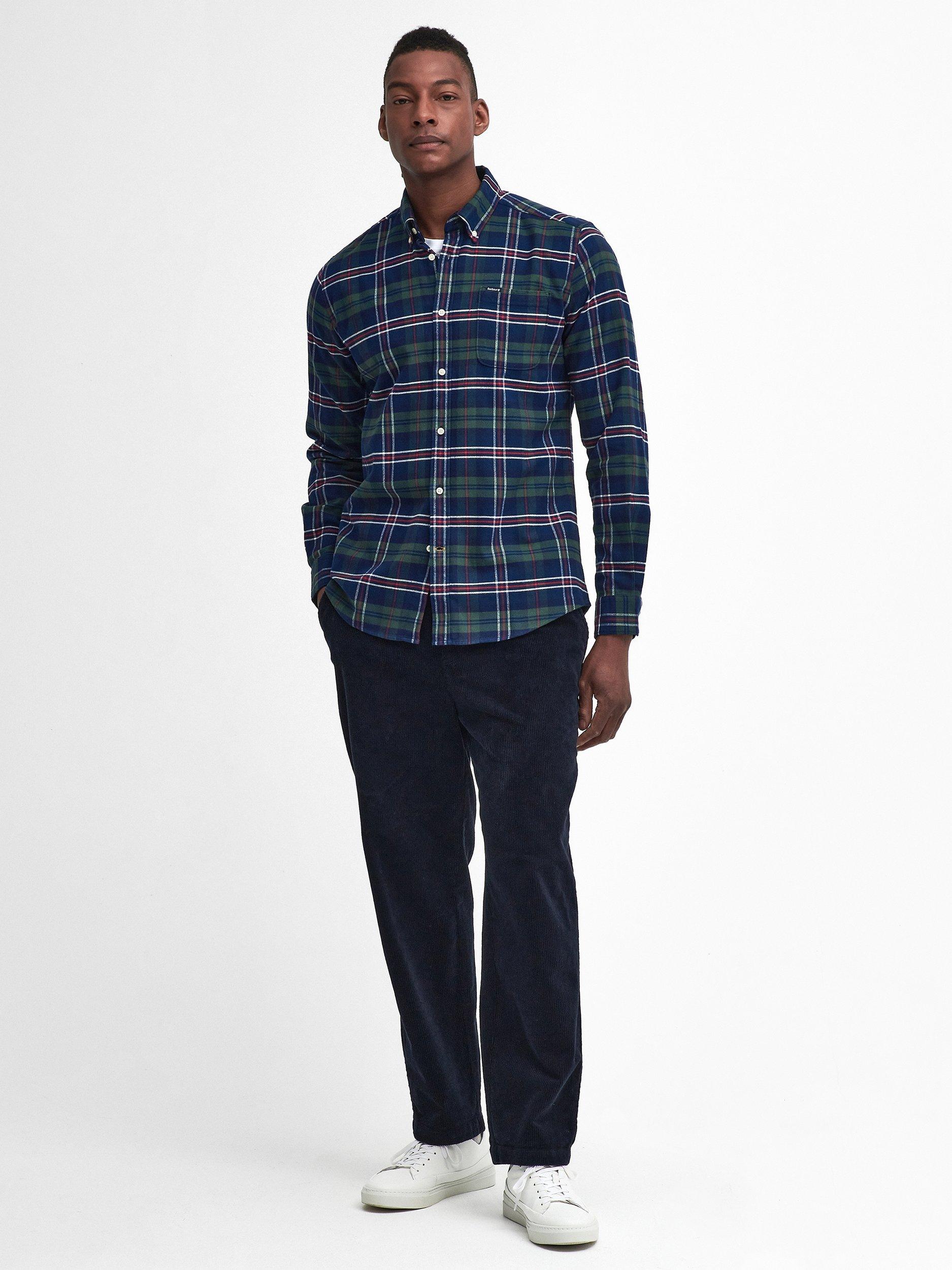 Product image 5 of 6, which shows Barbour Ronan Cotton Regular Fit Check Shirt, Deep Blue, S