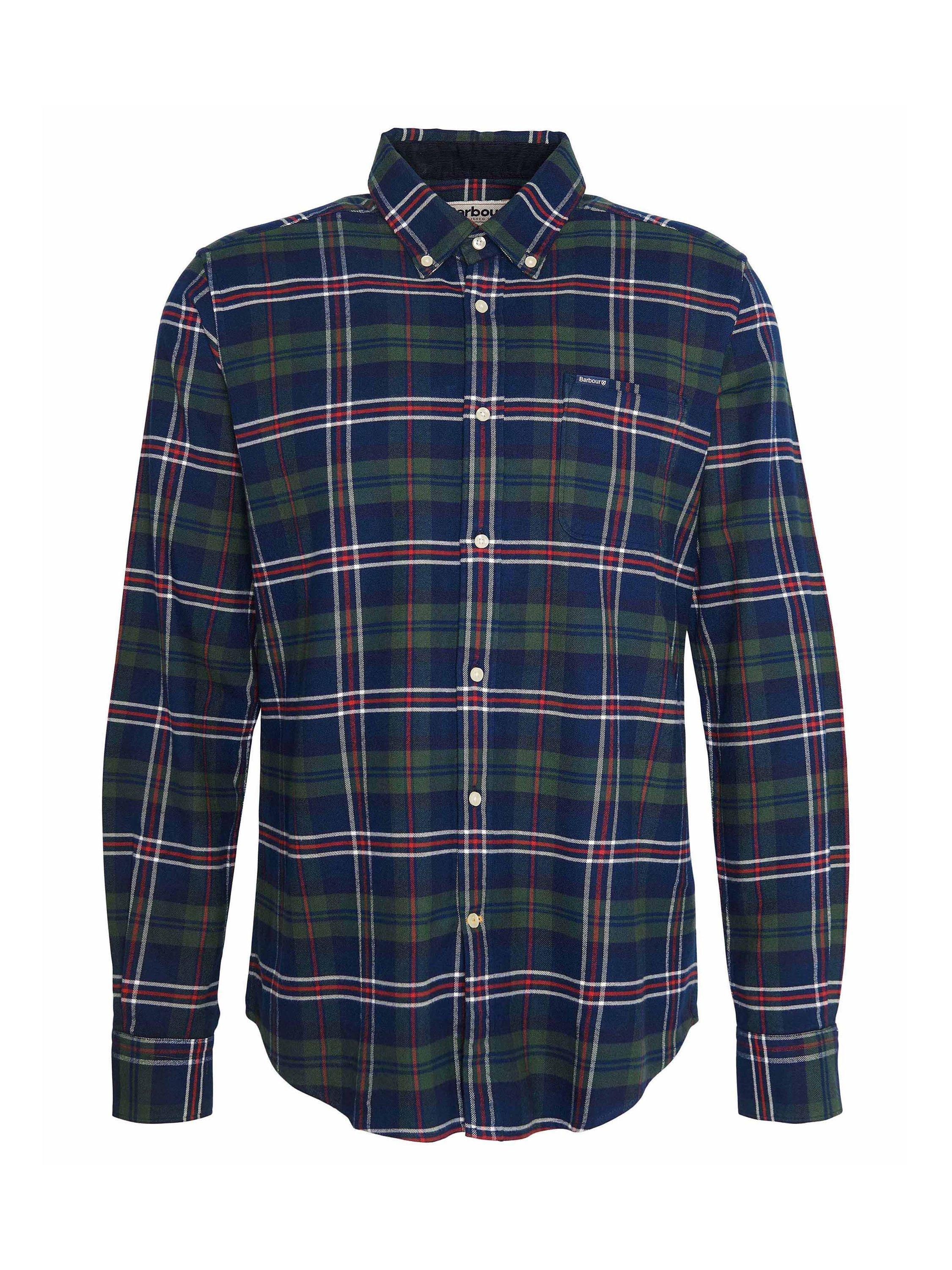 Product image 6 of 6, which shows Barbour Ronan Cotton Regular Fit Check Shirt, Deep Blue, S