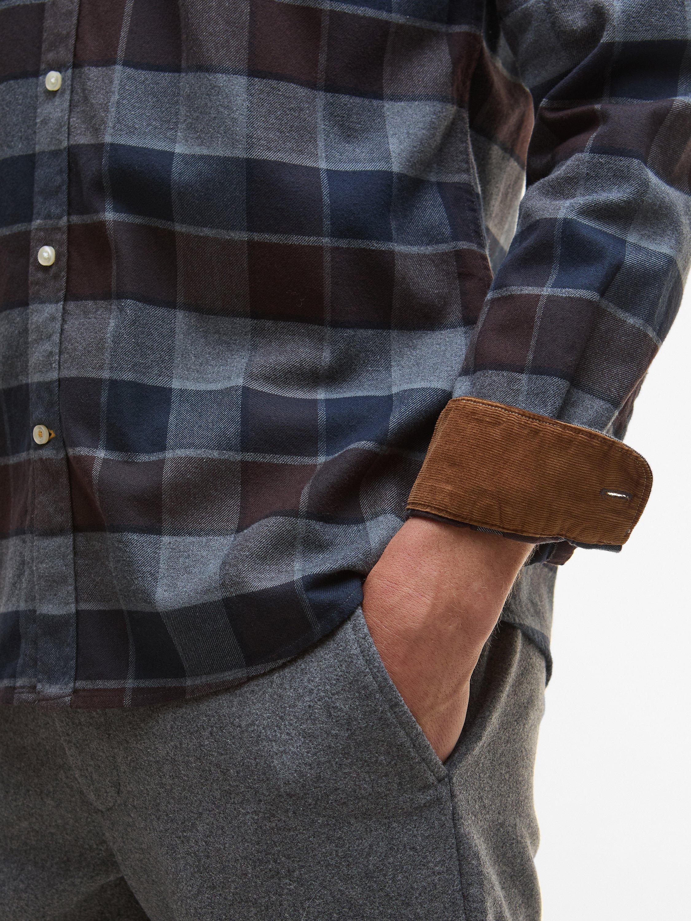 Product image 4 of 6, which shows Barbour Valley Cotton Tailored Fit Check Shirt, Blue Multi, S