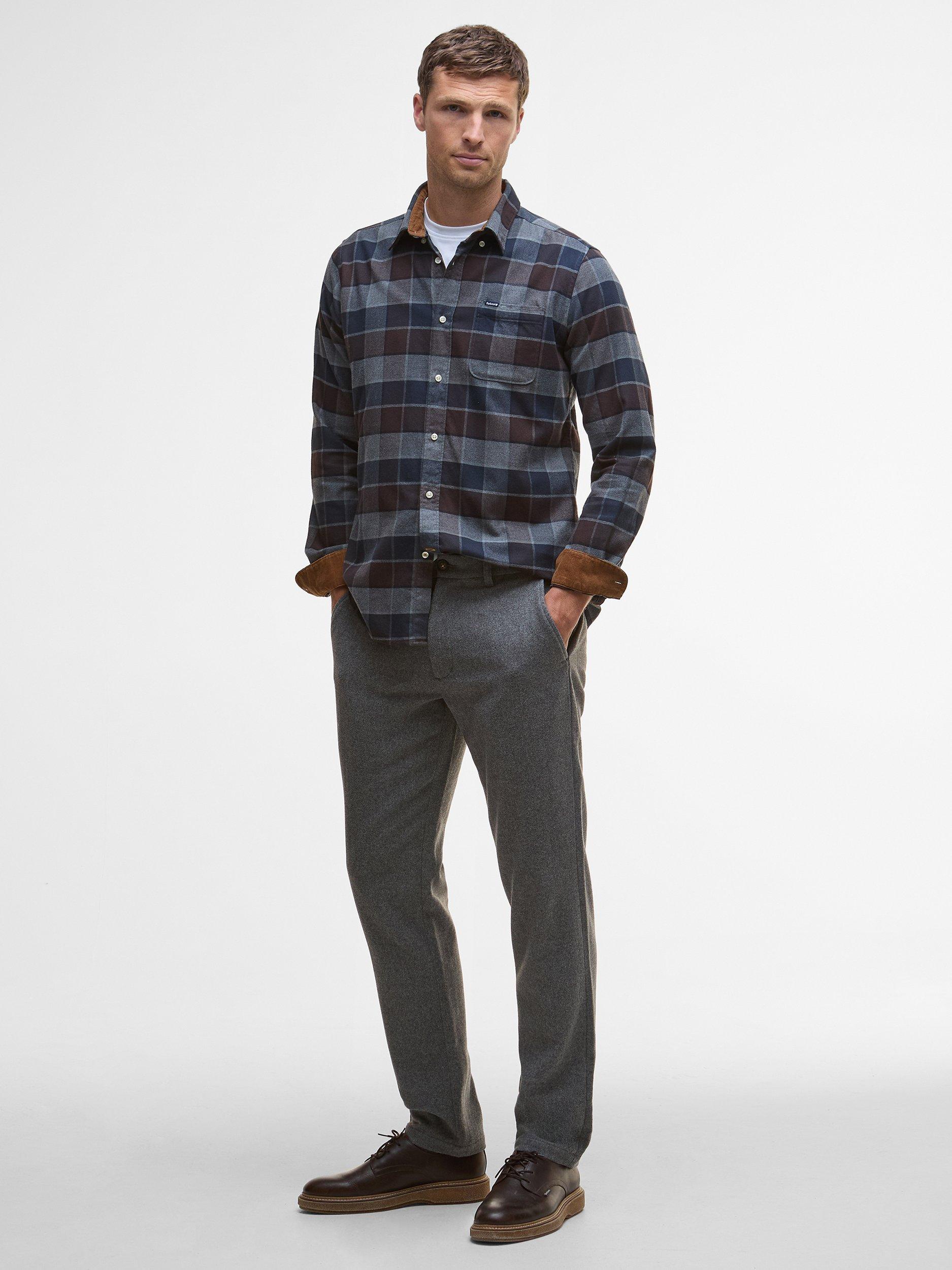 Product image 5 of 6, which shows Barbour Valley Cotton Tailored Fit Check Shirt, Blue Multi, S