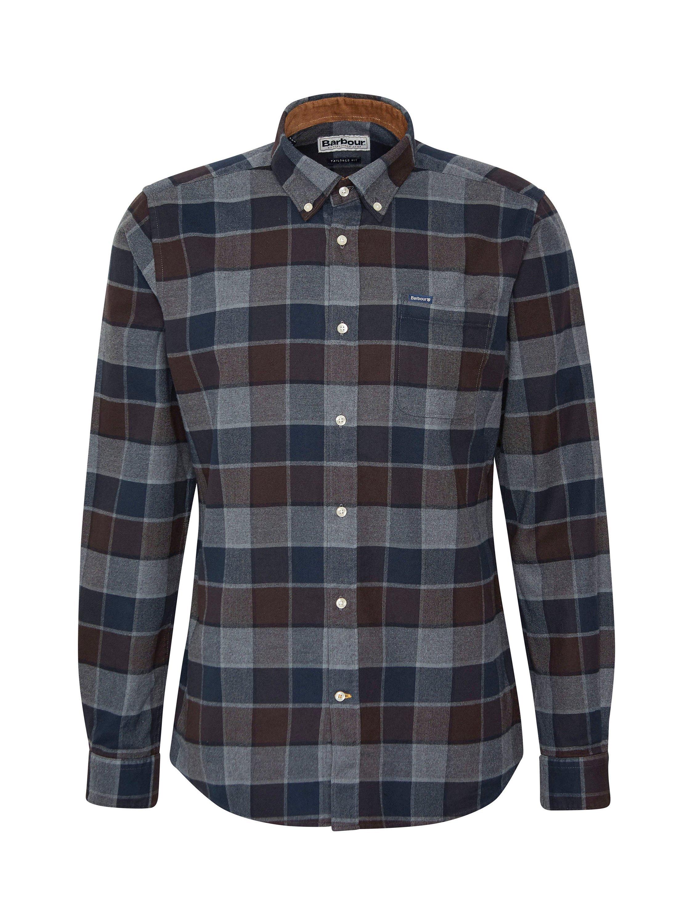Product image 6 of 6, which shows Barbour Valley Cotton Tailored Fit Check Shirt, Blue Multi, S