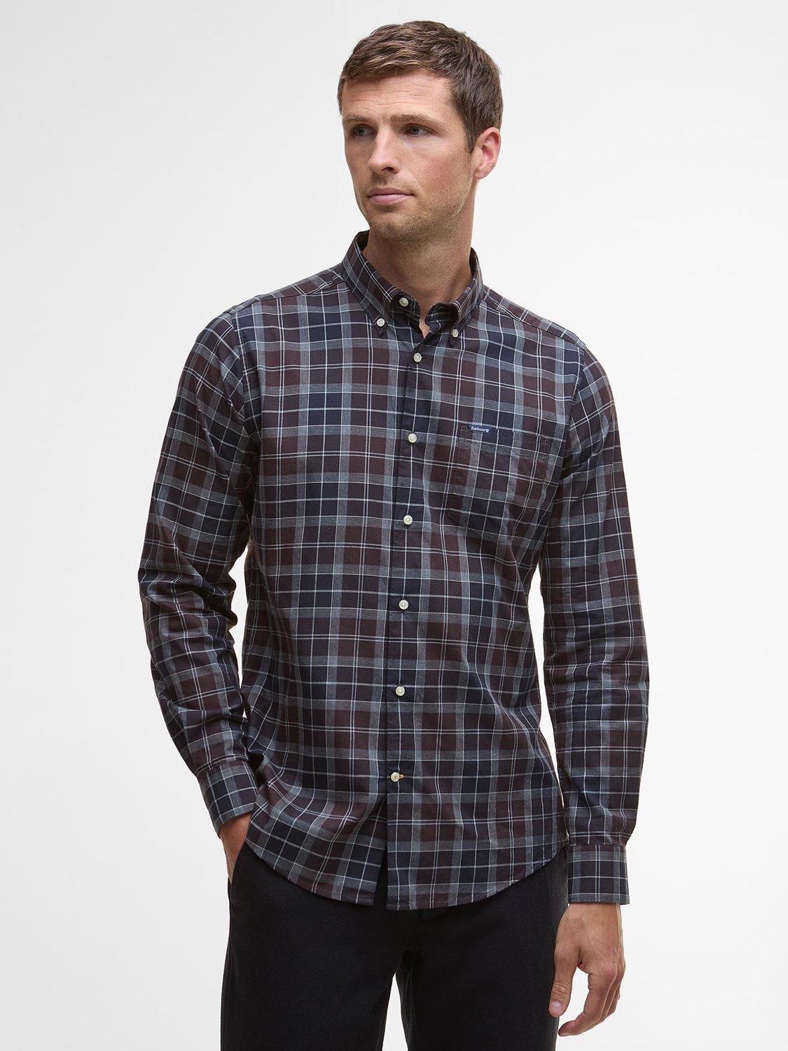 Product image 1 of 5, which shows Barbour Wetheram Cotton Regular Fit Check Shirt, Blue Multi, XXXL