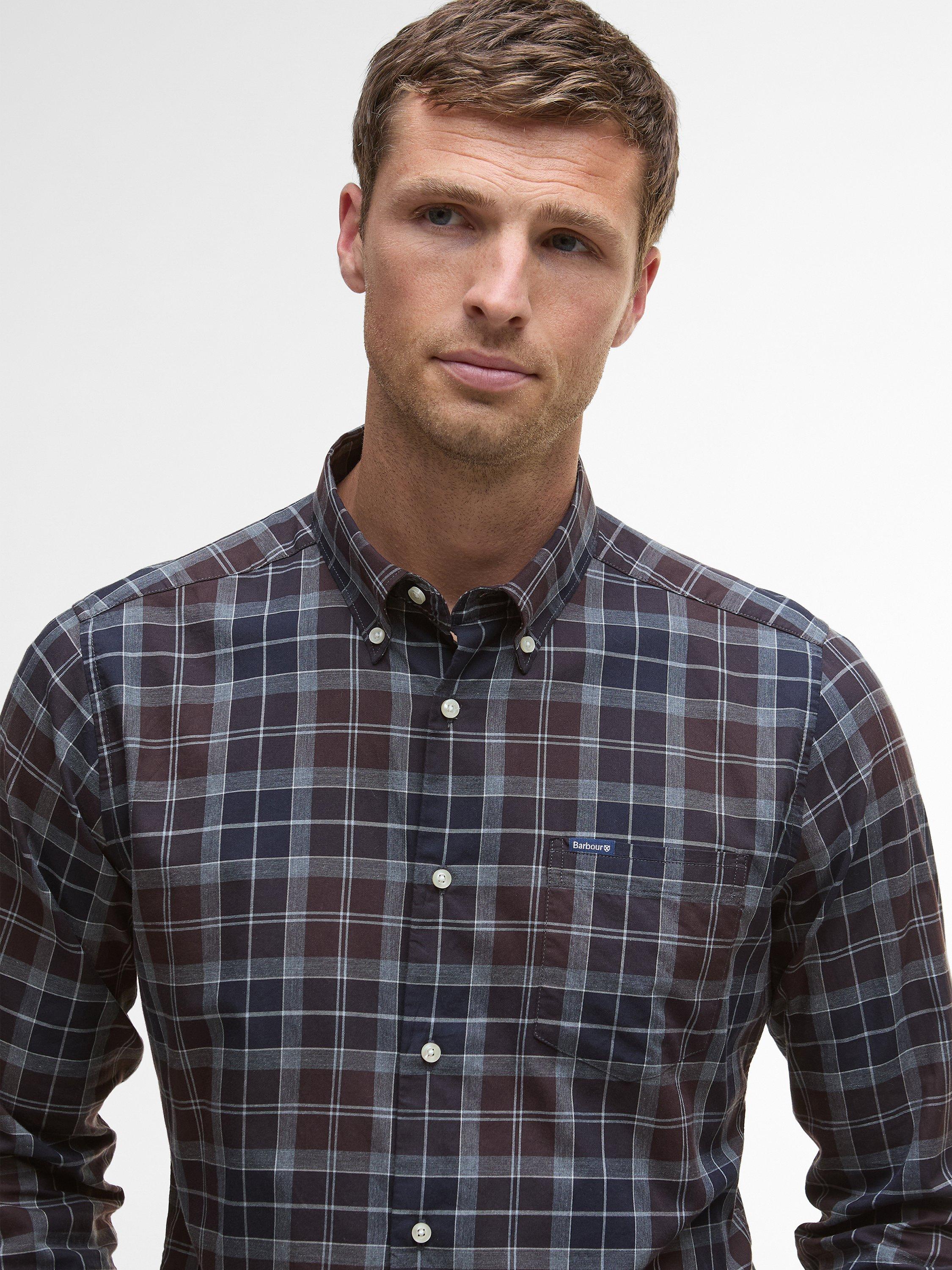 Product image 3 of 5, which shows Barbour Wetheram Cotton Regular Fit Check Shirt, Blue Multi, XXXL