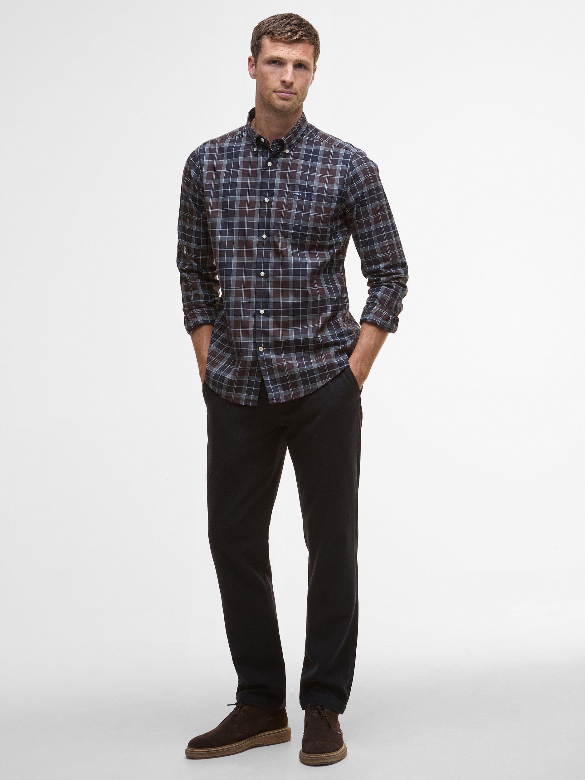 Product image 4 of 5, which shows Barbour Wetheram Cotton Regular Fit Check Shirt, Blue Multi, XXXL