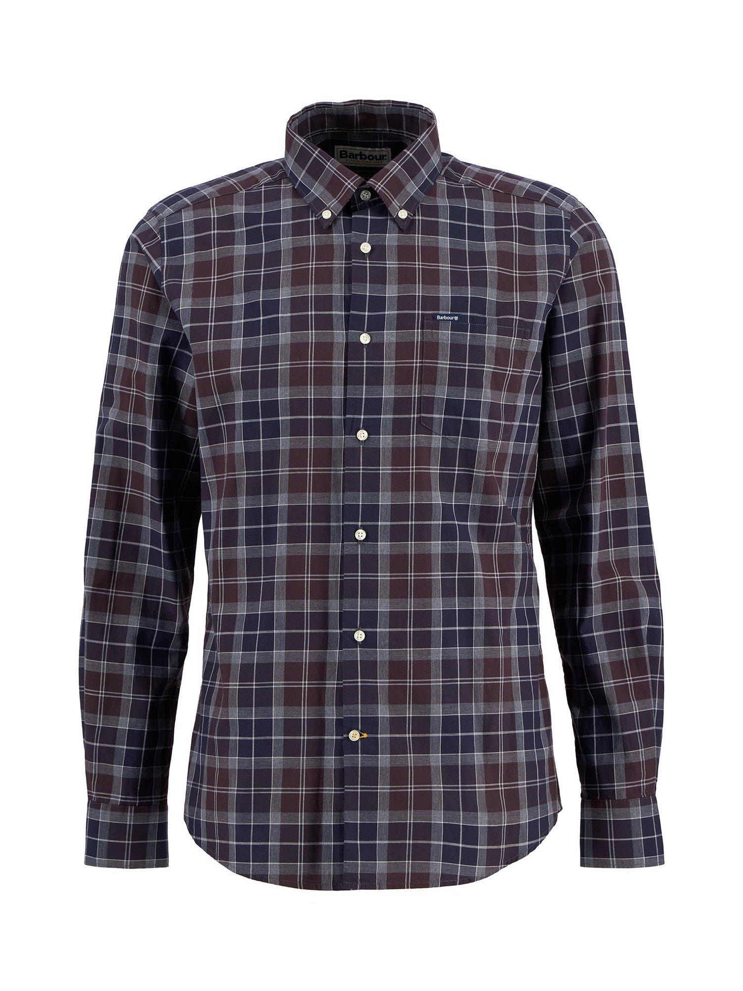 Product image 5 of 5, which shows Barbour Wetheram Cotton Regular Fit Check Shirt, Blue Multi, XXXL