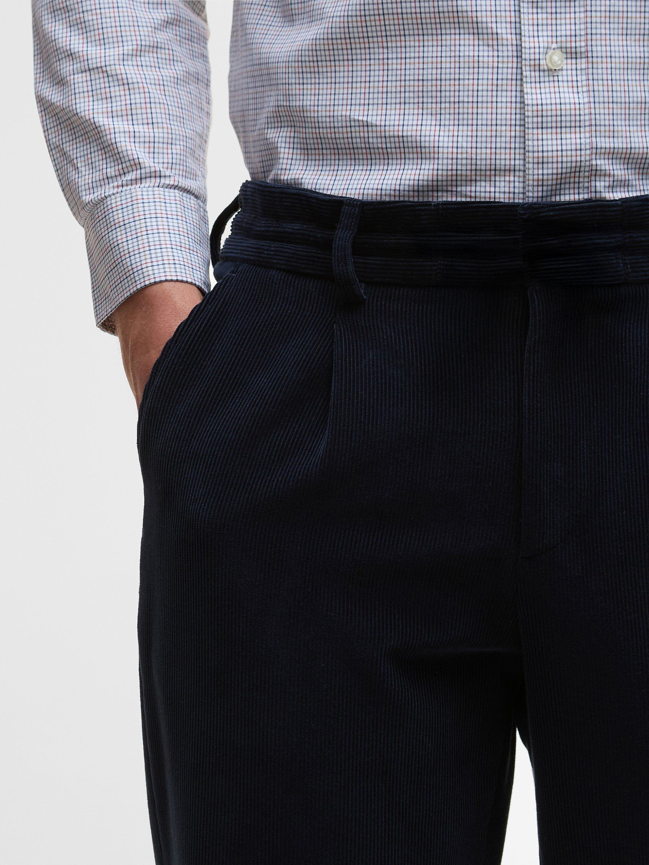 Product image 3 of 5, which shows Barbour Wallington Cord Trousers, Navy, 42