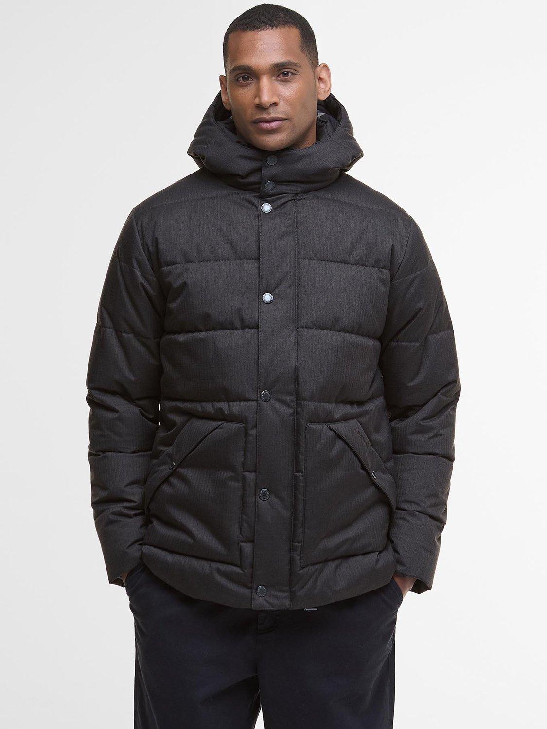 Product image 1 of 8, which shows Barbour Brampton Puffer Jacket, Charcoal, L