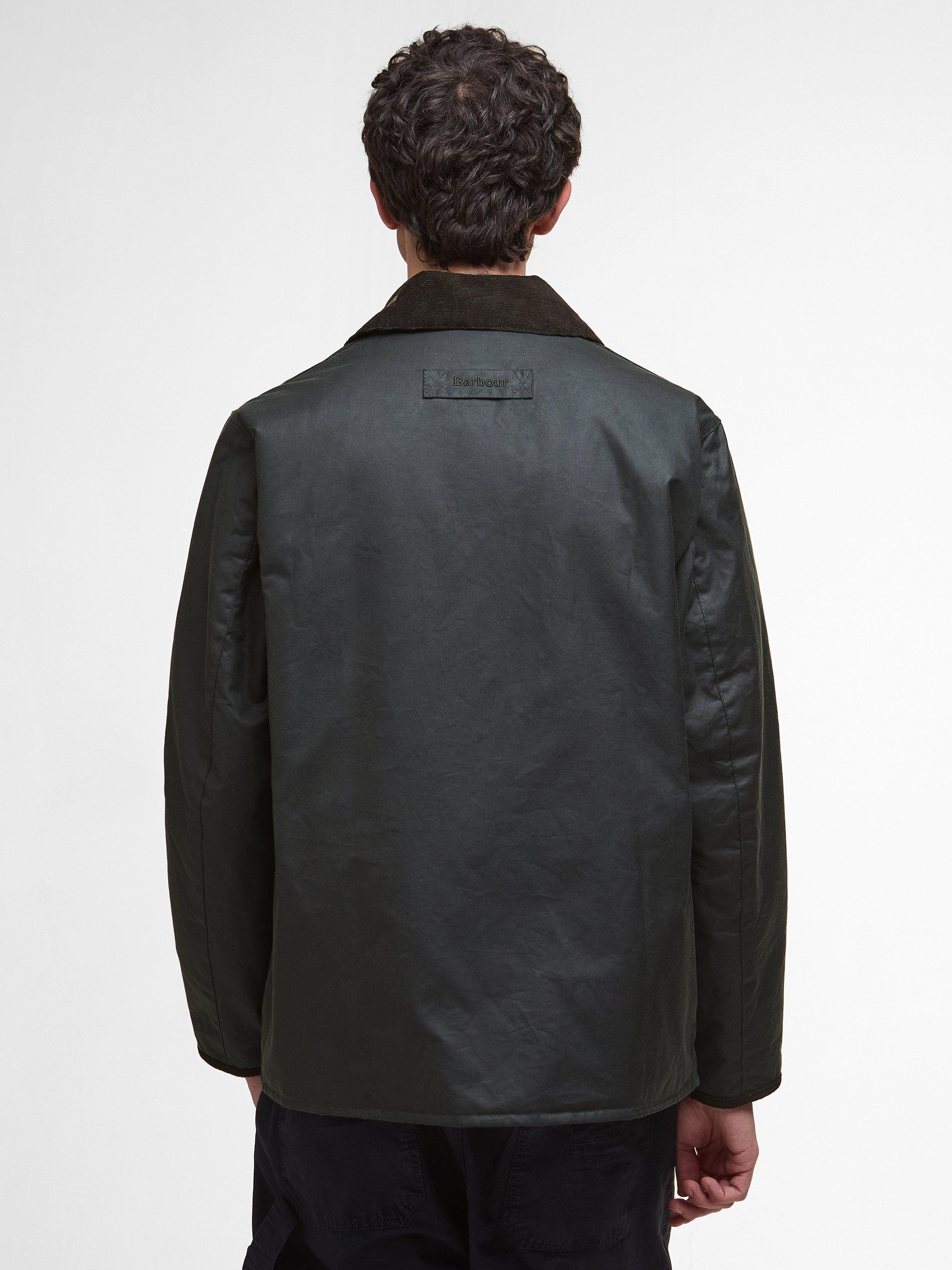 Product image 2 of 8, which shows Barbour Jig Waxed Cotton Jacket, Sage, L