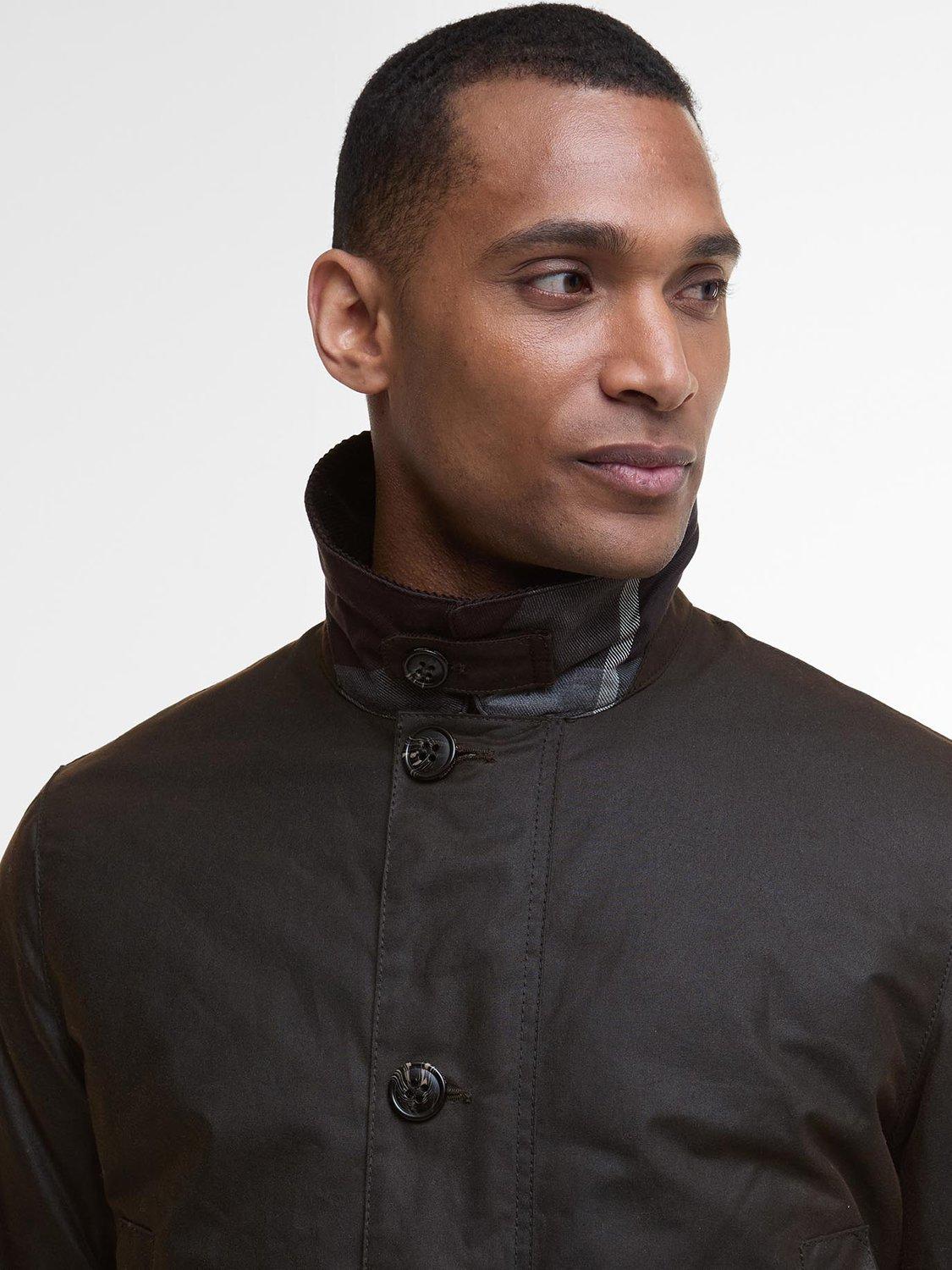 Product image 3 of 7, which shows Barbour Waxed Cotton Mac Jacket, Brown, L