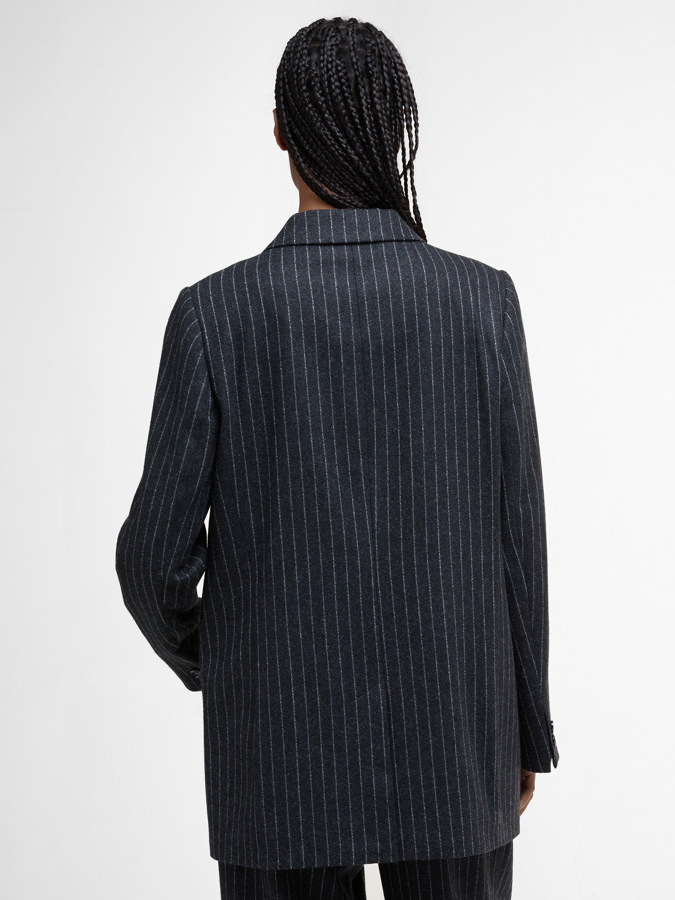 Product image 2 of 8, which shows Barbour Antonia Wool Blend Double Breasted Blazer, Grey, 10