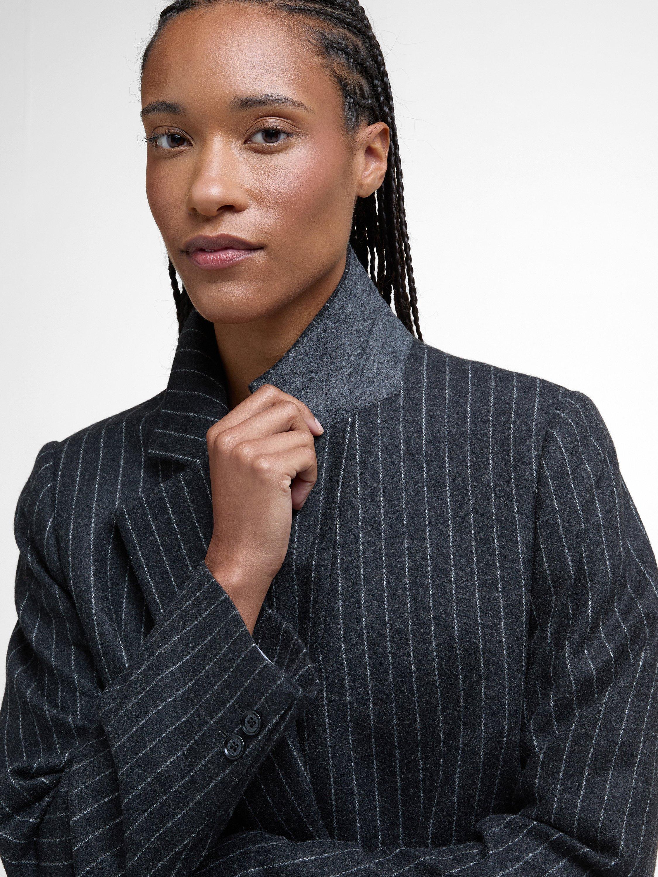 Product image 4 of 8, which shows Barbour Antonia Wool Blend Double Breasted Blazer, Grey, 10