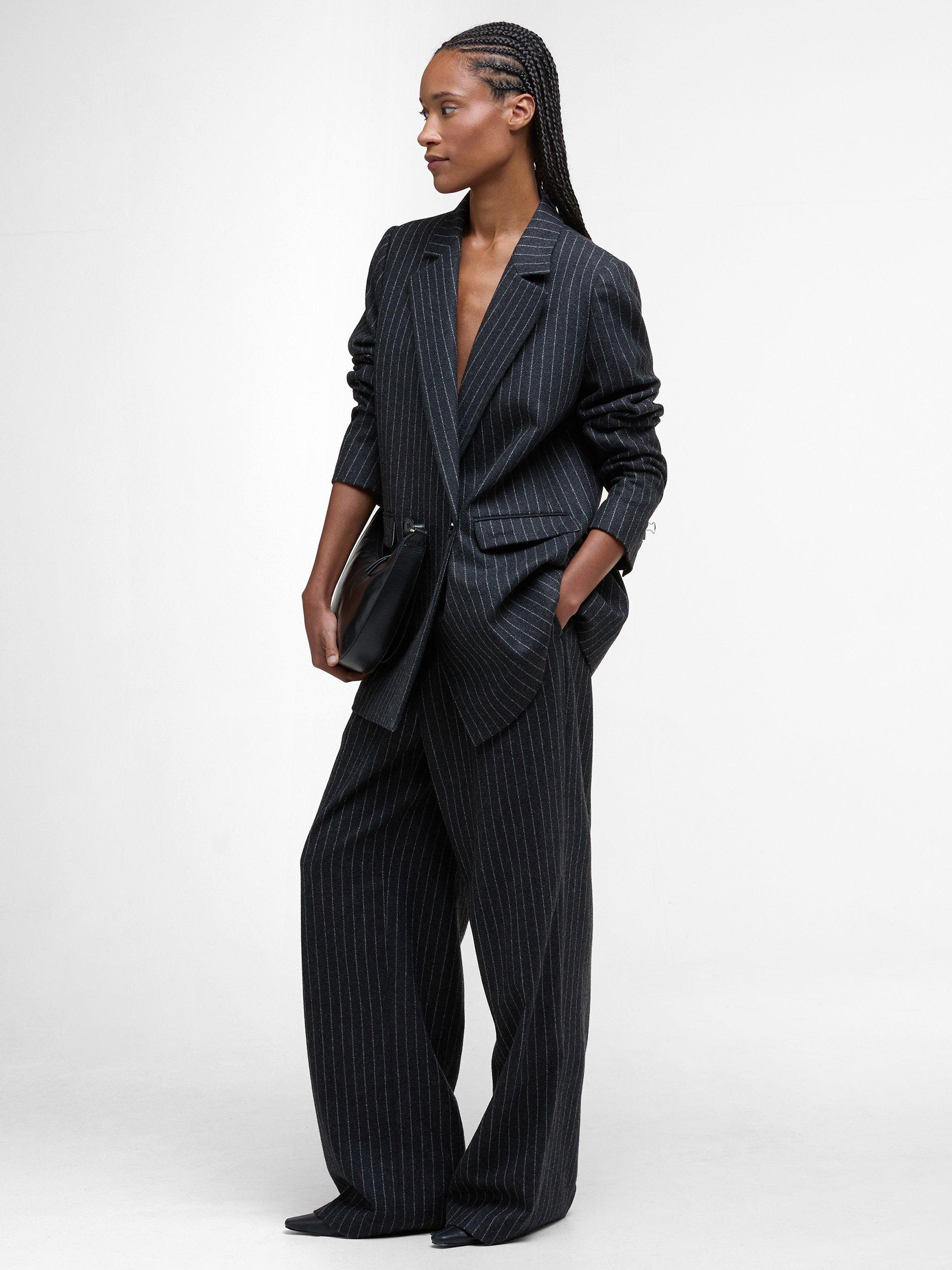 Product image 7 of 8, which shows Barbour Antonia Wool Blend Double Breasted Blazer, Grey, 10