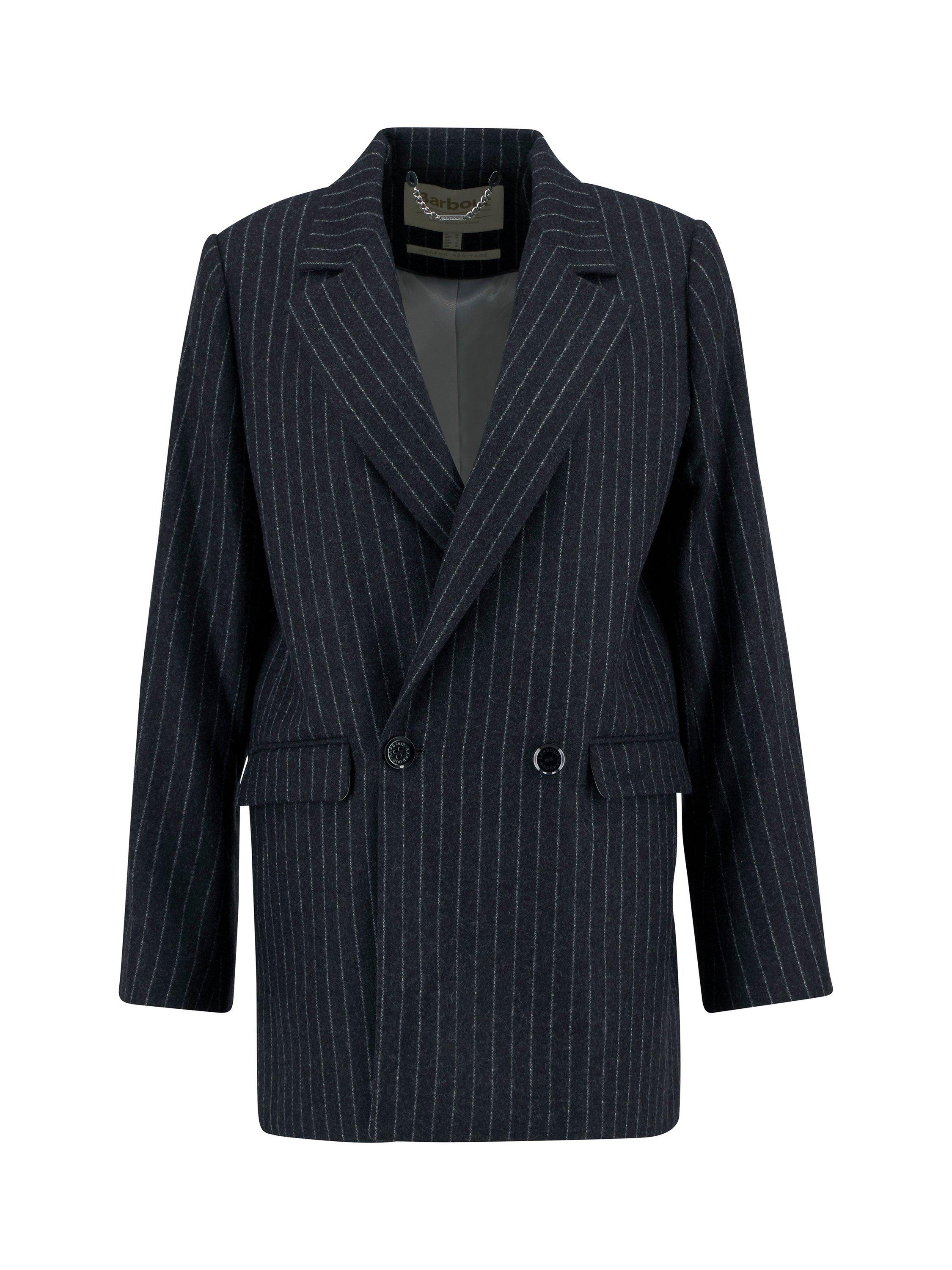 Product image 8 of 8, which shows Barbour Antonia Wool Blend Double Breasted Blazer, Grey, 10