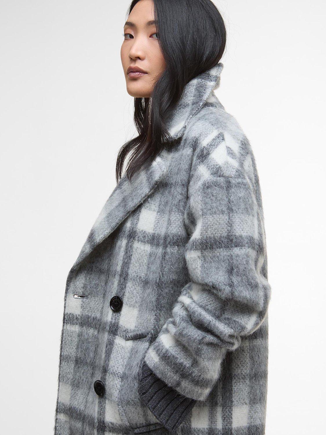 Product image 4 of 7, which shows Barbour Beattie Wool  Double Breasted Coat, Grey Multi, 10