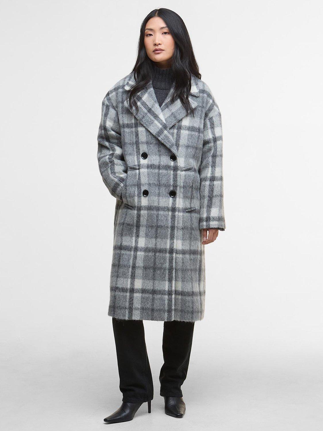 Product image 6 of 7, which shows Barbour Beattie Wool  Double Breasted Coat, Grey Multi, 10