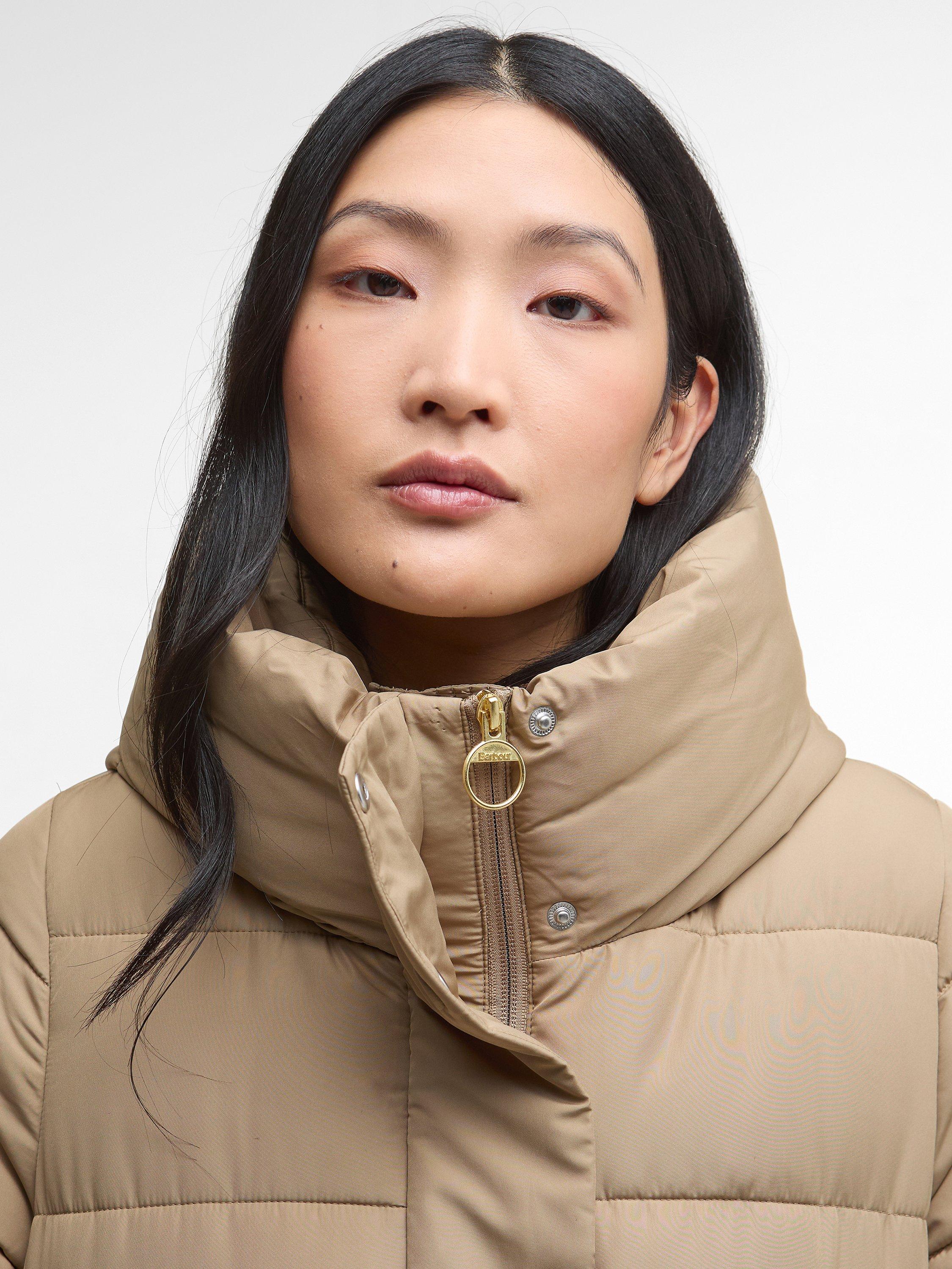 Product image 3 of 7, which shows Barbour Freya Puffer Jacket, Brown, 8