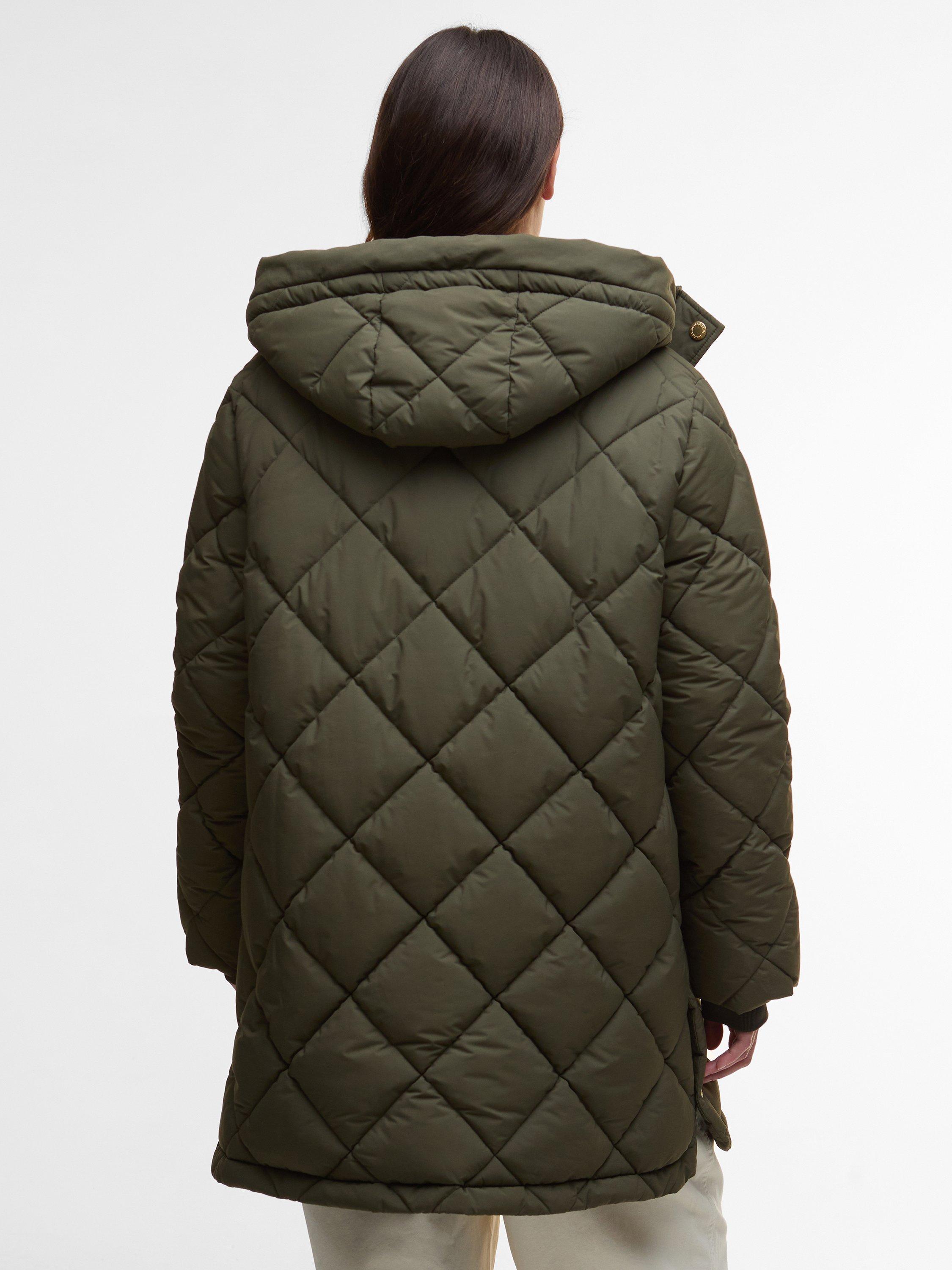 Product image 2 of 7, which shows Barbour Kailyn Puffer Jacket, Dark Green, 8