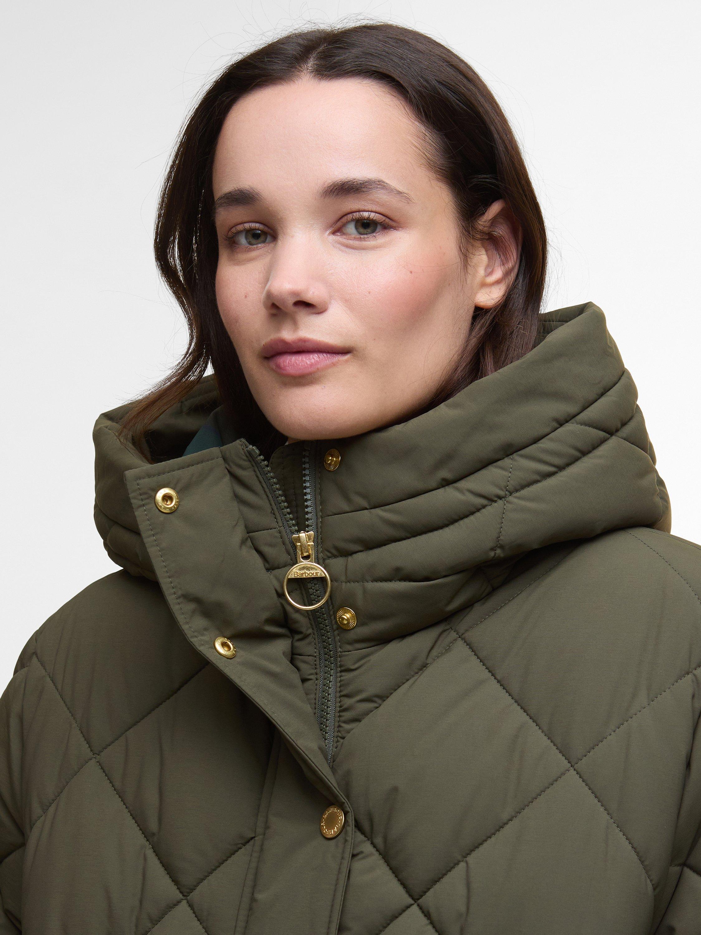 Product image 3 of 7, which shows Barbour Kailyn Puffer Jacket, Dark Green, 8