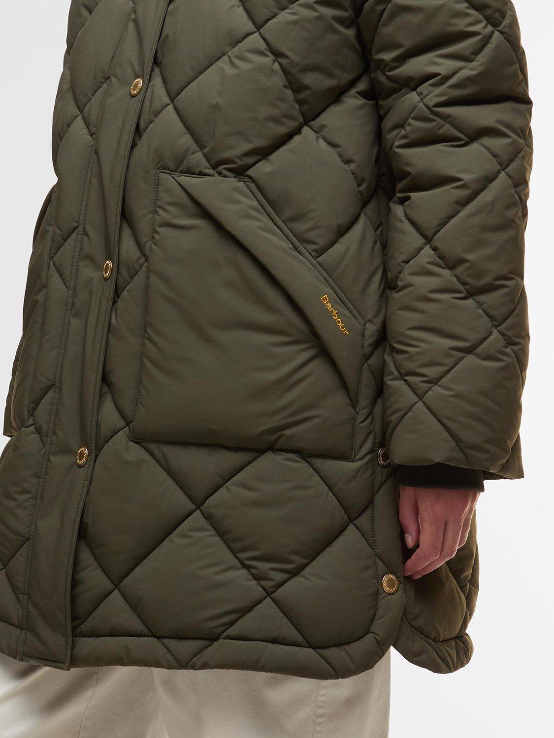 Product image 4 of 7, which shows Barbour Kailyn Puffer Jacket, Dark Green, 8