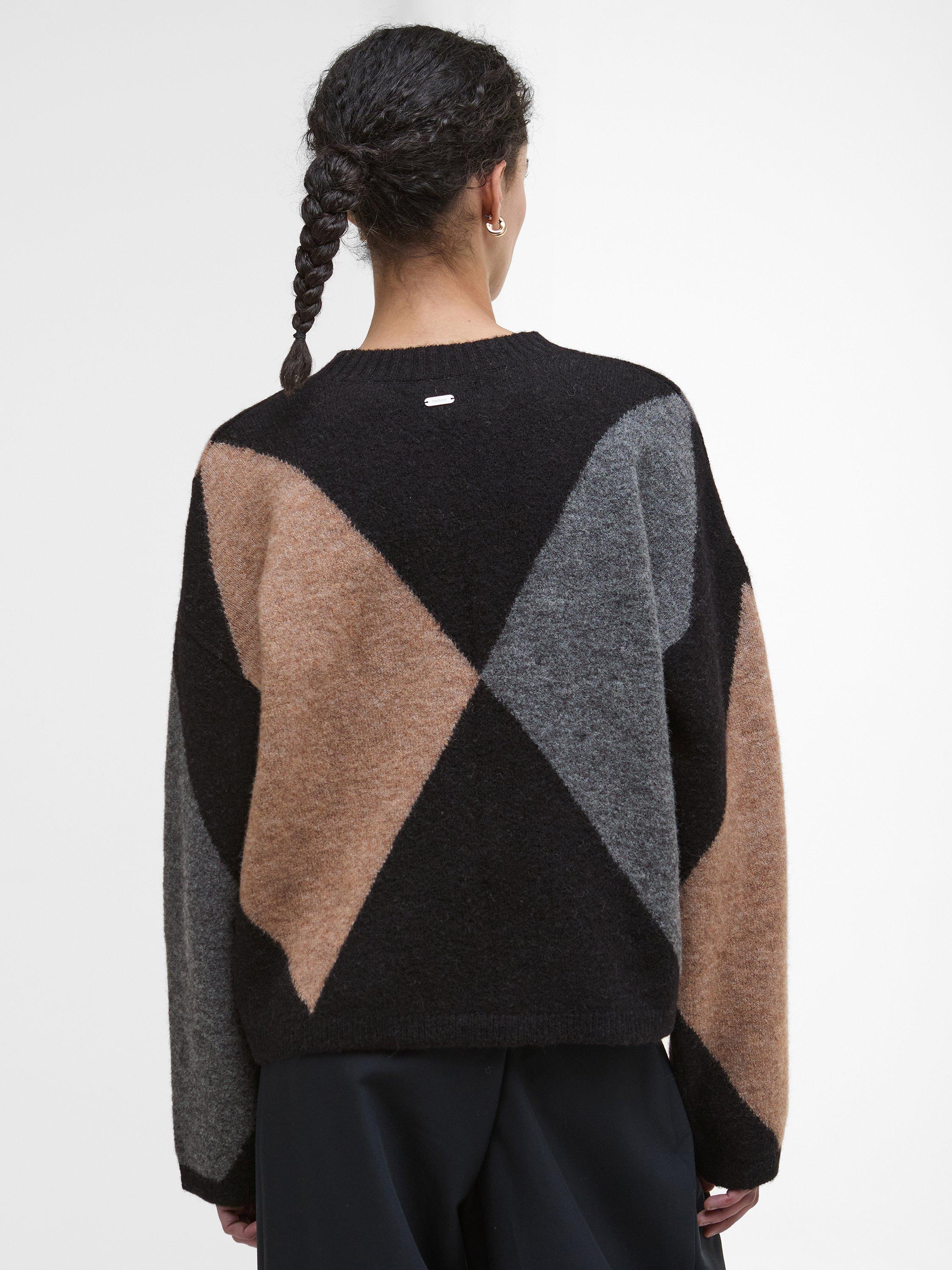 Product image 2 of 7, which shows Barbour Sabrina Wool Blend Crew Neck Jumper, Multi, 16