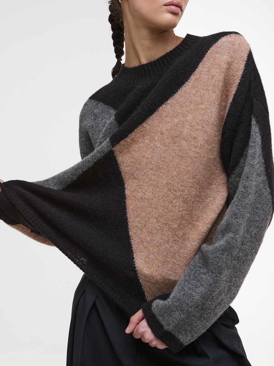 Product image 4 of 7, which shows Barbour Sabrina Wool Blend Crew Neck Jumper, Multi, 16