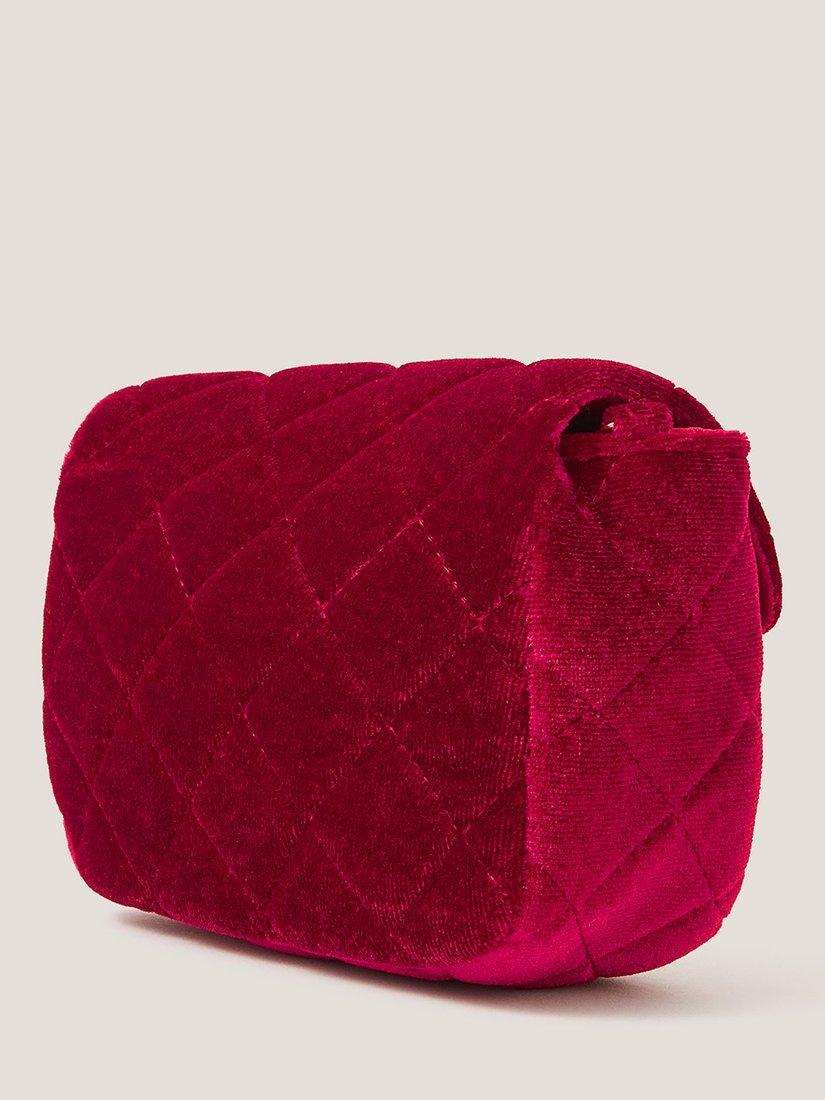 Product image 2 of 4, which shows Monsoon Kids' Quilted Velvet Mini Bag, Red, One Size