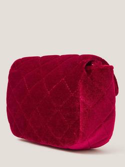 Monsoon Kids' Quilted Velvet Mini Bag, Red - view 2, Red