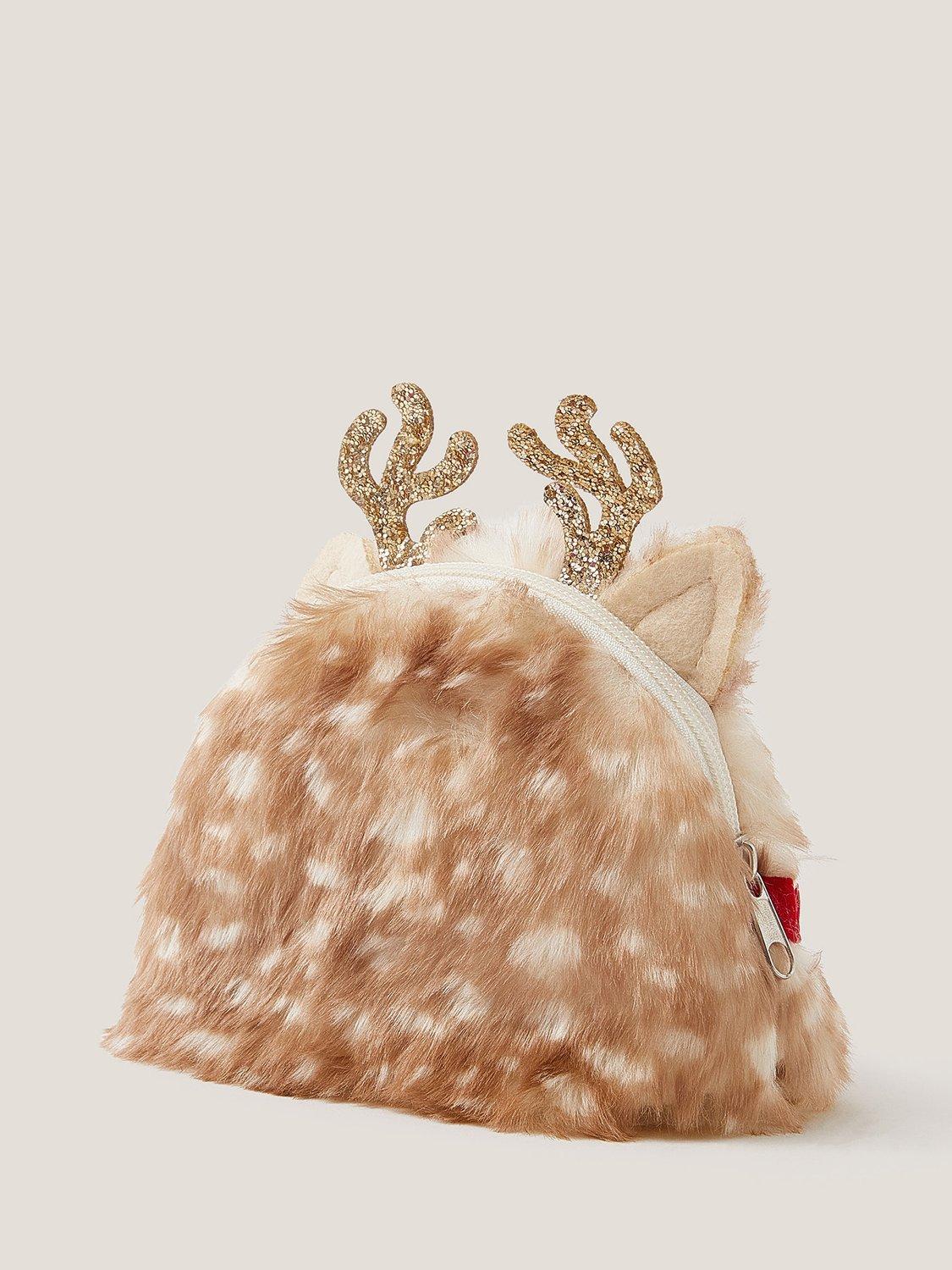 Product image 2 of 4, which shows Monsoon Kids' Reindeer Purse Bag, Multi, One Size