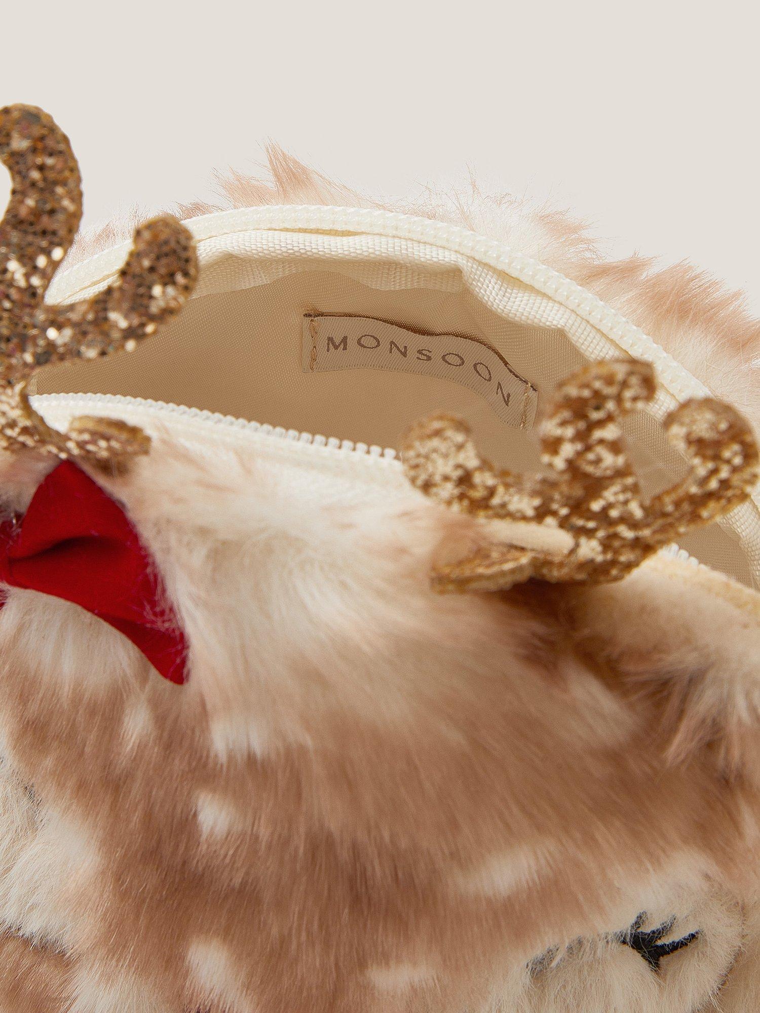 Product image 3 of 4, which shows Monsoon Kids' Reindeer Purse Bag, Multi, One Size