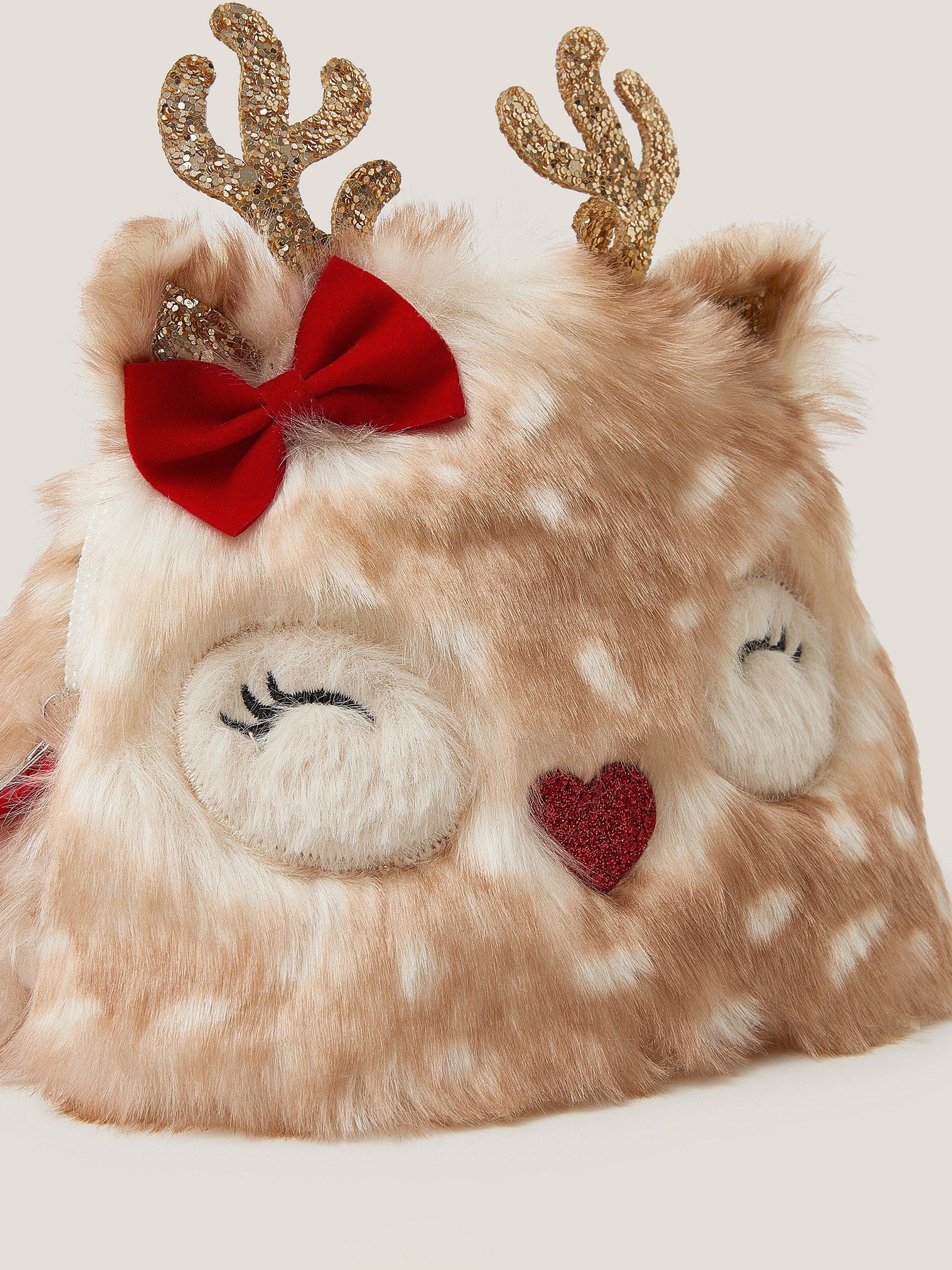 Product image 4 of 4, which shows Monsoon Kids' Reindeer Purse Bag, Multi, One Size