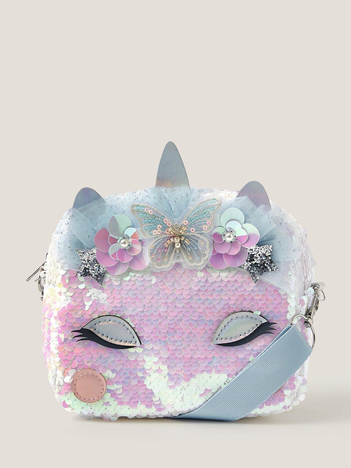 Product image 1 of 4, which shows Monsoon Kids' Unicorn Crossbody Bag, Blue, One Size