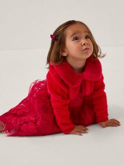 Monsoon Baby Fuzzy Cardigan, Red, Red