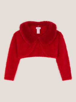 Monsoon Baby Fuzzy Cardigan, Red - view 2, Red
