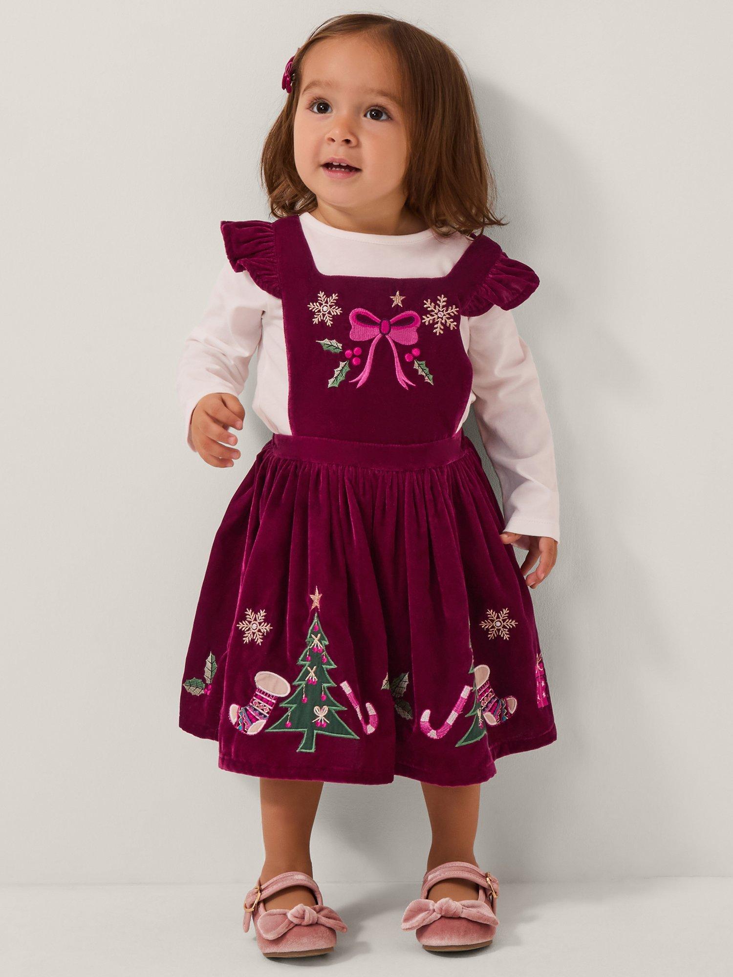 Bow Monsoon Burgundy Dress Monsoon Baby Top Velvet Pinafore Dress